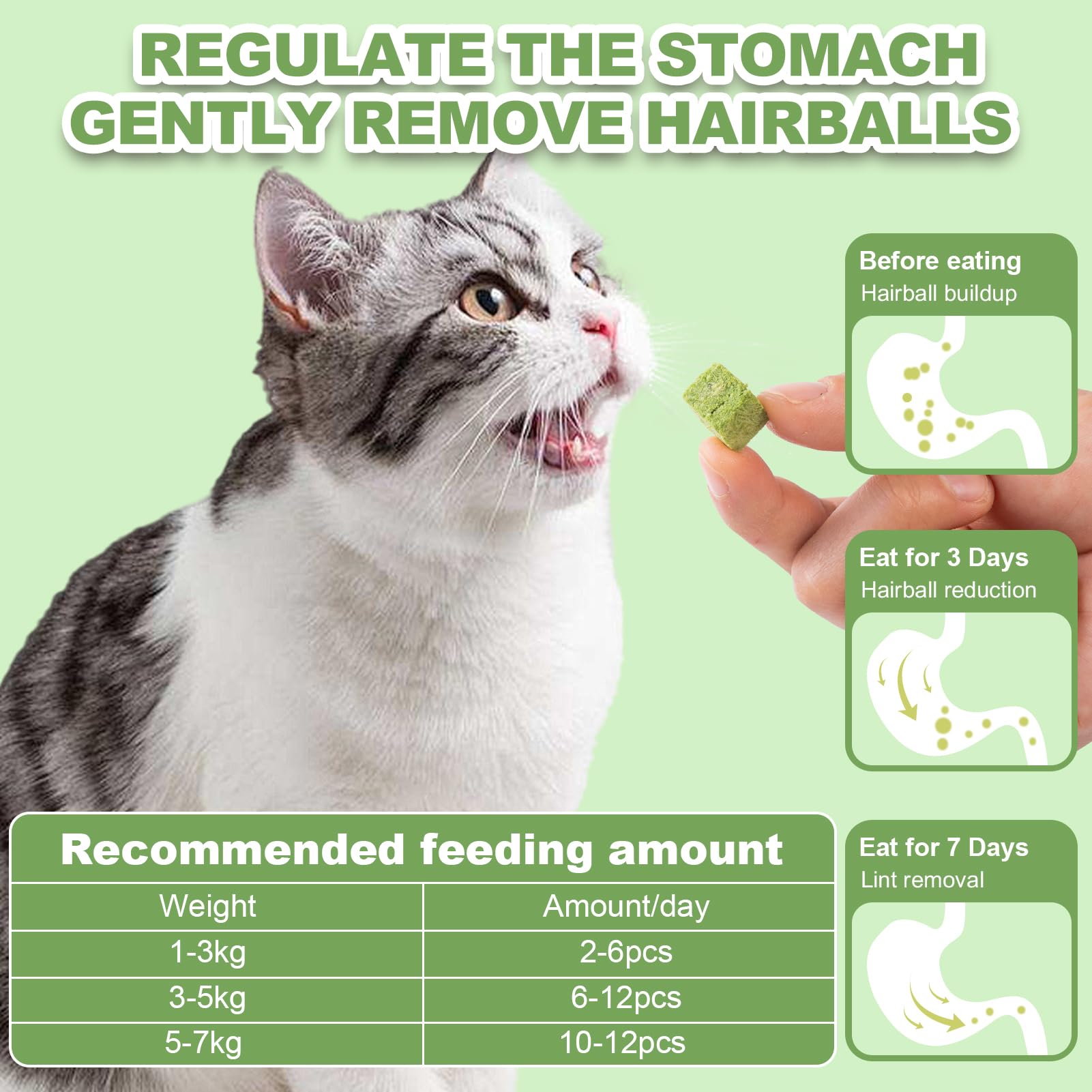 **Freeze Dried Cat Grass Treats for Kittens & Adult Cats - Natural Teething Chew Toy for Teeth Cleaning & Hairball Relief (80g) - Perfect for Indoor Cats & Digestive Health**