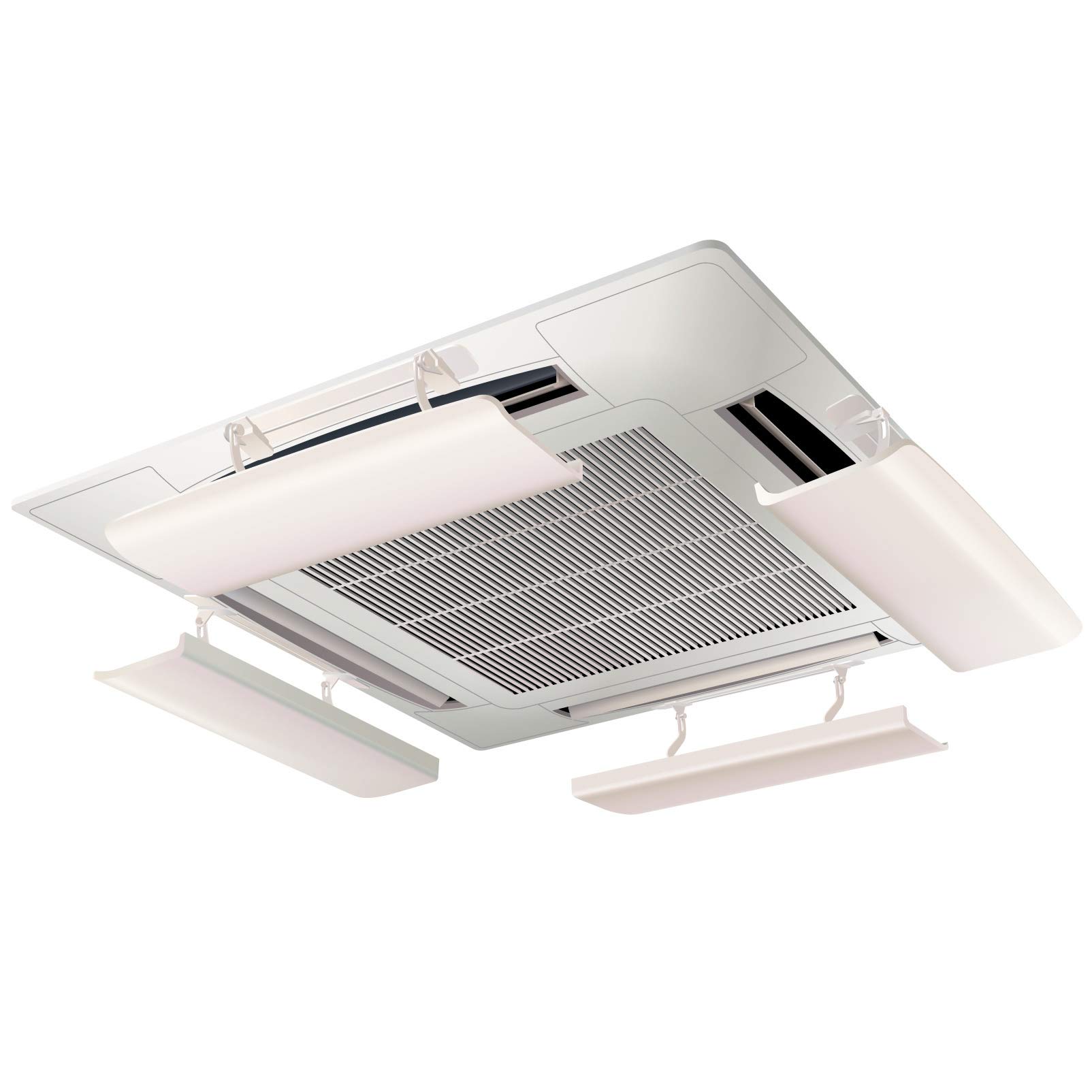 Adjustable Air Conditioner Deflector - 4-Pack Wind Baffle for Cooling & Heating Airflow Direction Control - Anti-Blast & Anti-Condensation Design (Ivory) - Perfect for Bedroom, Office & Home AC Vent Optimization