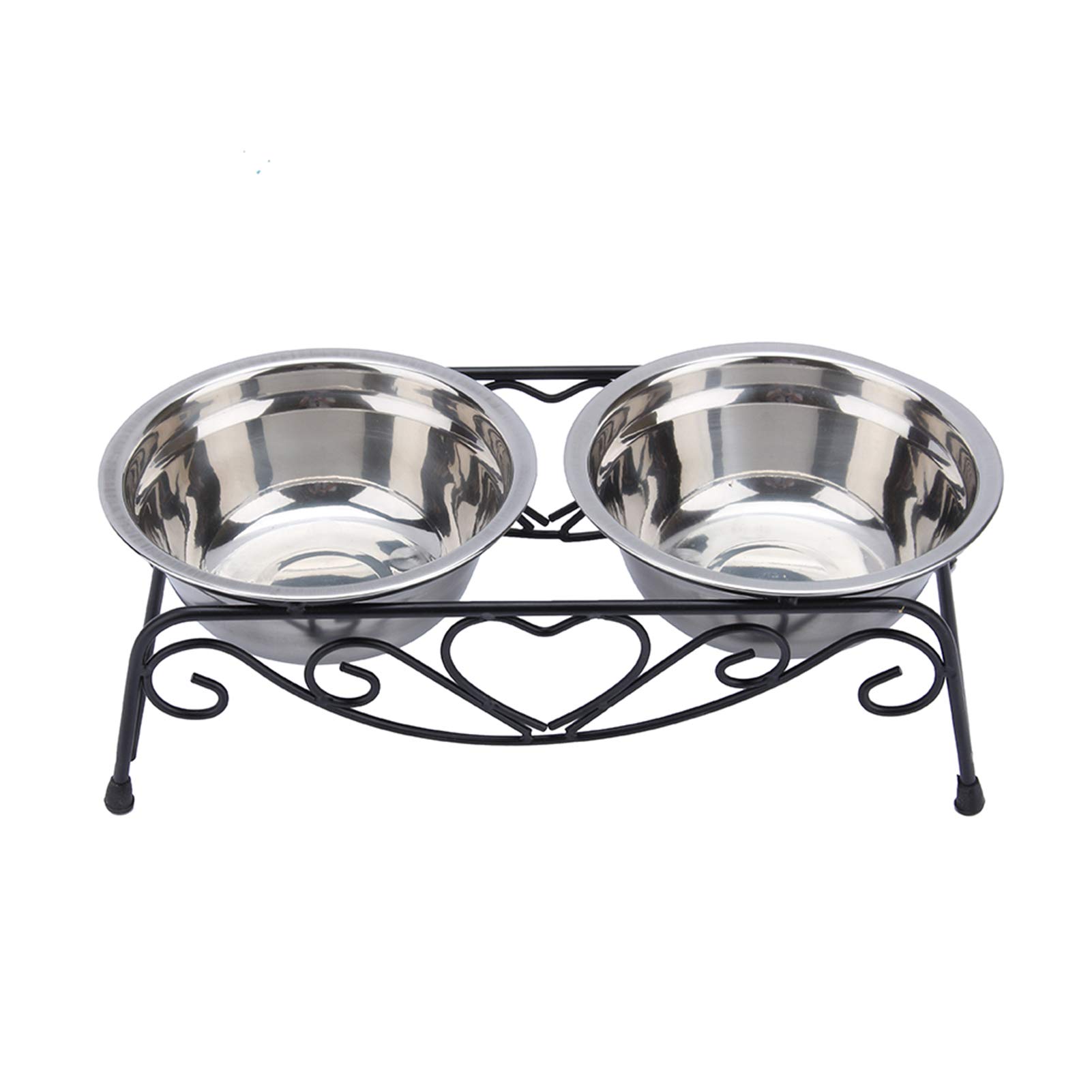 Premium Stainless Steel Raised Double Pet Bowl Stand for Dogs and Cats - Elevated Food & Water Feeder Dish with Non-Slip Base - Perfect for Mealtime Comfort and Joint Health (Ideal for Large/Small Breeds)