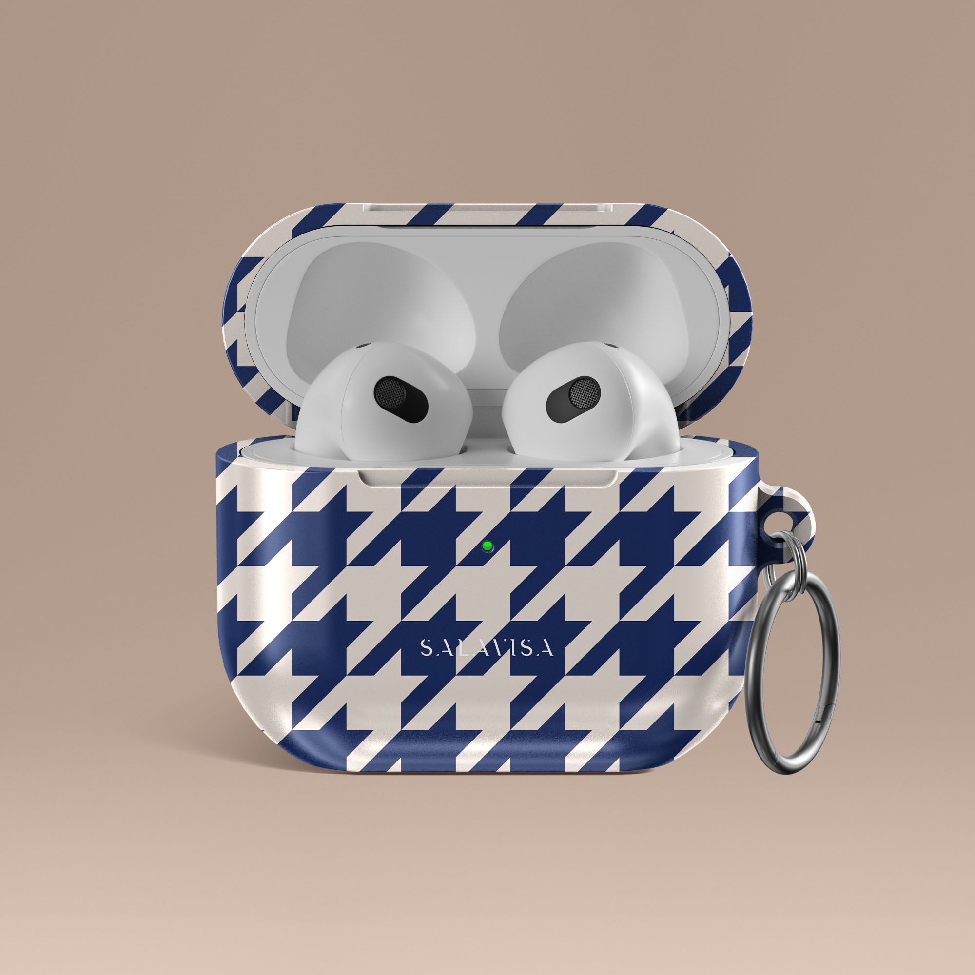 Blue Houndstooth Pattern AirPods Pro Case - Stylish Protective Cover for Apple AirPods 1/2/3 Gen - Perfect for Work, Travel & Daily Use