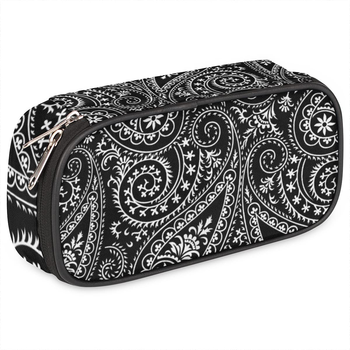 AUUXVA Retro Boho Paisley Pencil Case - Large Capacity Zippered Stationery Organizer with Ethnic Floral Design - Perfect for School, Office & Travel Supplies Storage