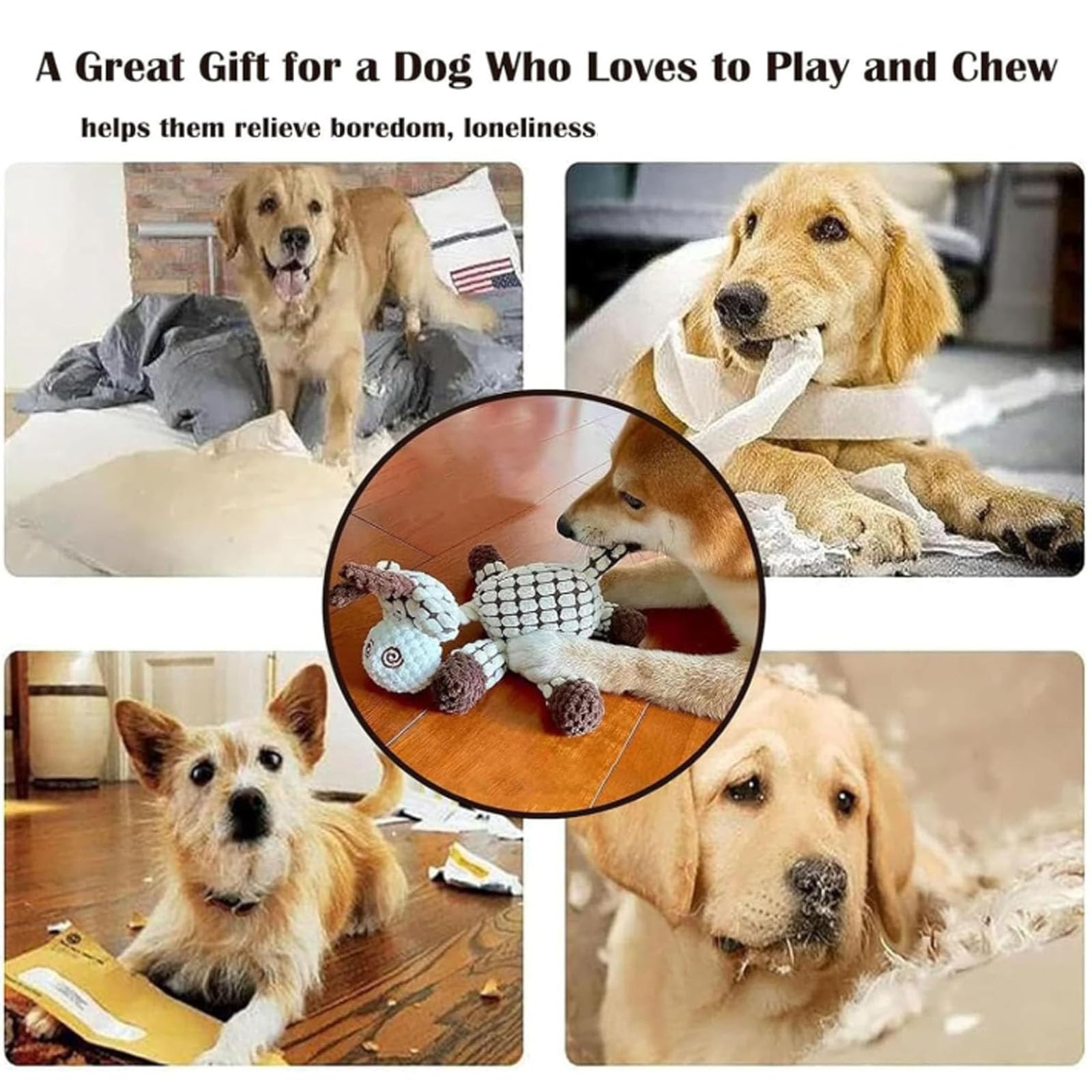 Outfany Bitebuddy Indestructible Dog Chew Toy - Durable Interactive Squeaky Toy for Aggressive Chewers - Petsboro Bitebuddy Family Dog Toy - Perfect for Playtime, Training & Teething Relief (A)