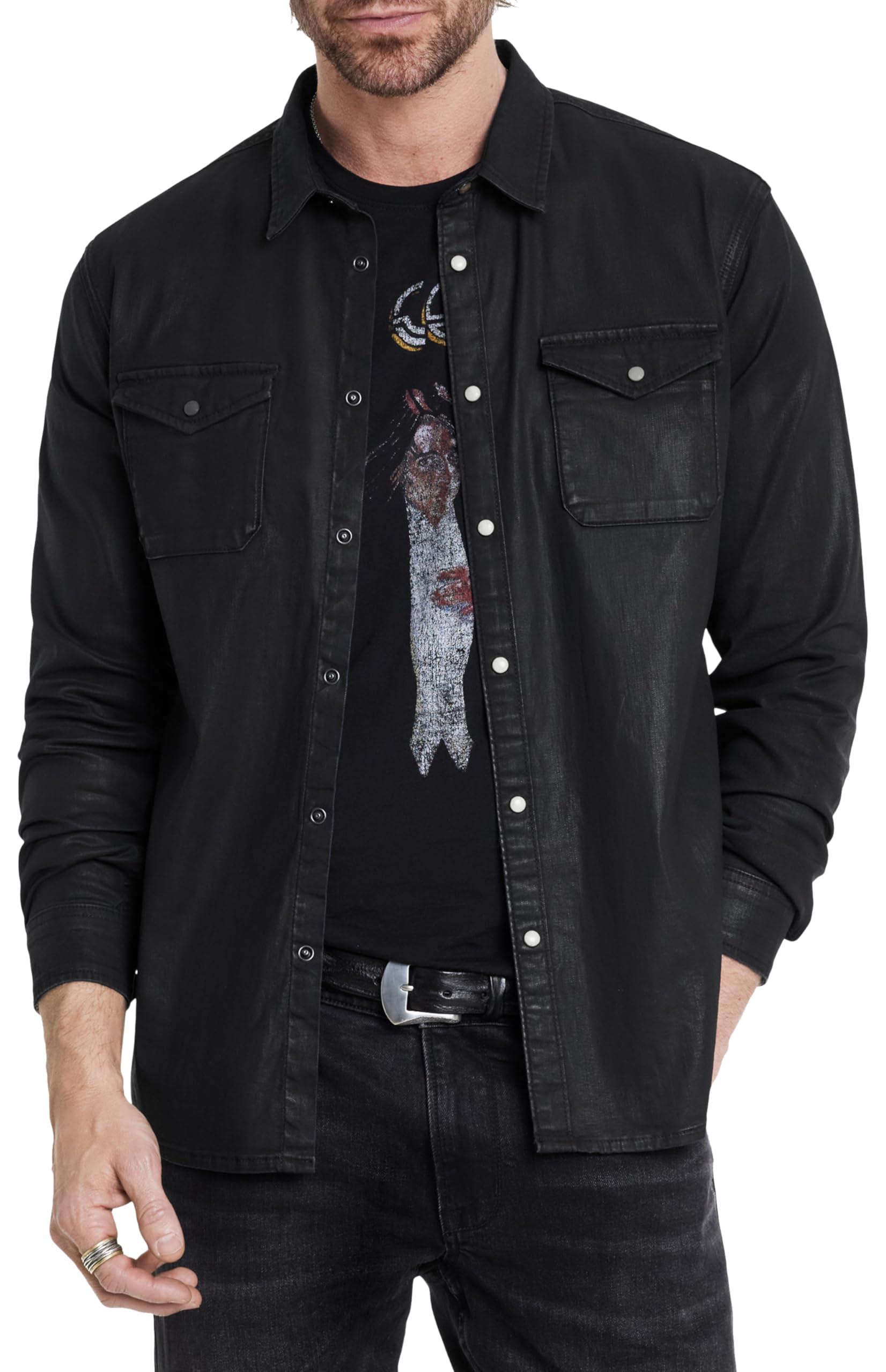 John Varvatos Men's Marshall Button-Down Shirt - Casual & Formal Wear for Work, Date Night & Everyday Style