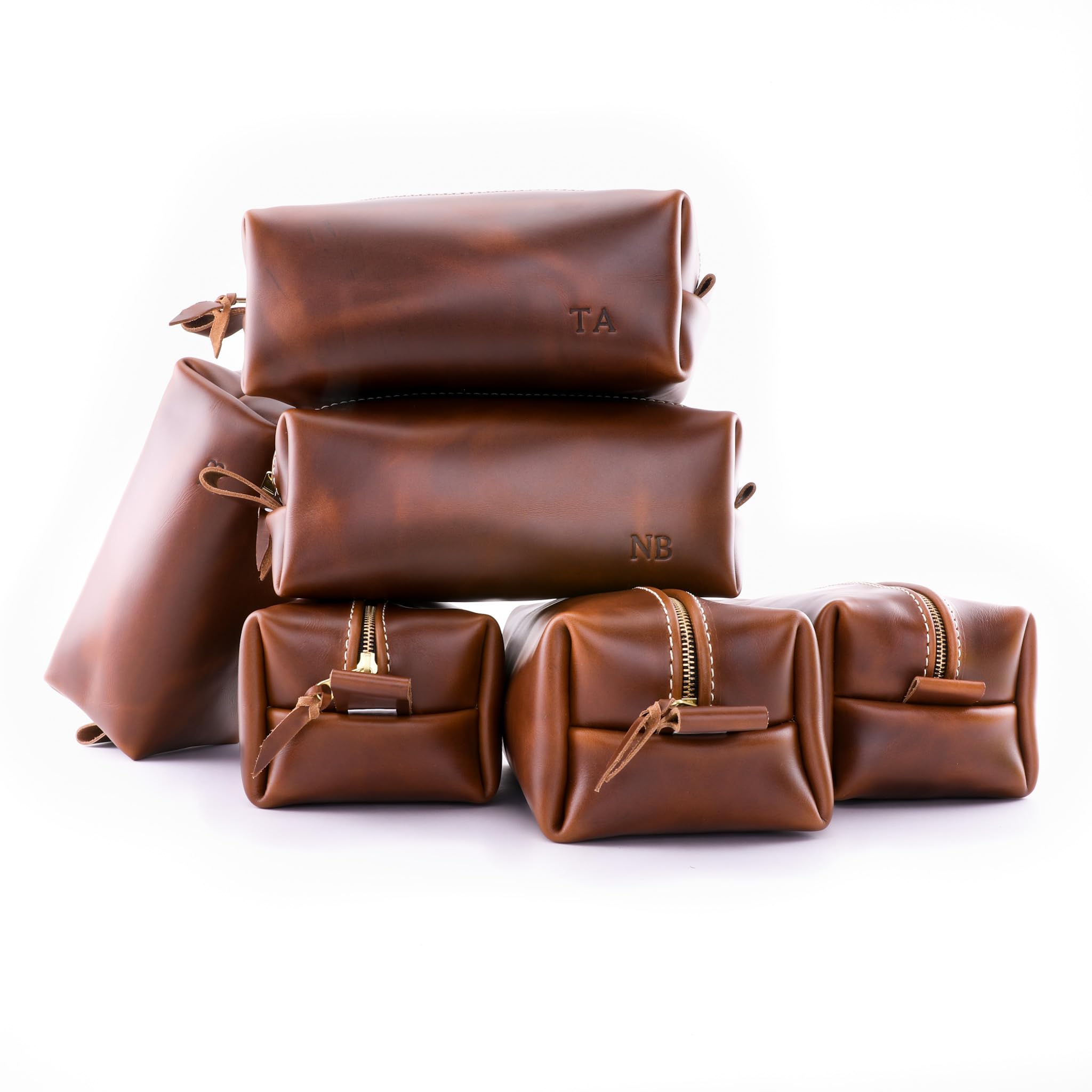 Premium Personalized Leather Dopp Kit Bag for Men - Handcrafted in USA with Lifetime Warranty - Ideal Christmas & Travel Gift for Him - Perfect for Business Trips, Gym Essentials & Weekend Getaways