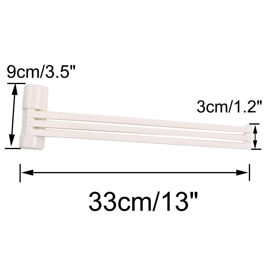 uxcell 360° Swivel Towel Rack - 3 Foldable Arms Space Saving Bathroom Organizer | White Multi-functional Kitchen & Bath Towel Holder for Hand/Bath Towels (Perfect for Small Spaces & Closet Organization)