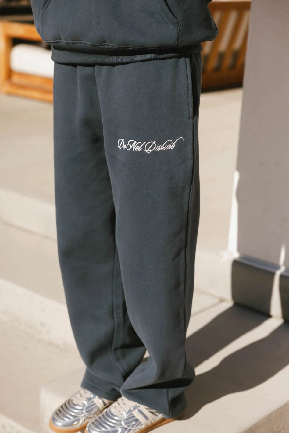 Comfortable Navy Do Not Disturb Sweatpants for Men & Women - Perfect for Lounging, Yoga, and Relaxing at Home