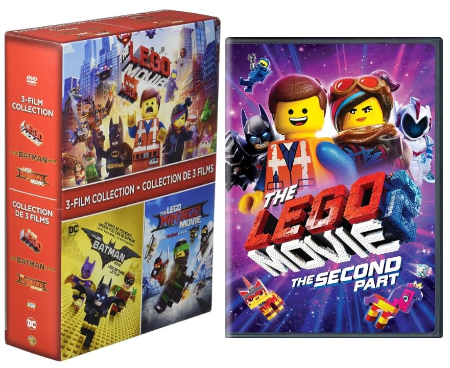 The Lego Movie & The Lego Batman Movie 4-Film DVD Collection (Region 1) - Ultimate Builders Set for Family Movie Nights & Lego Fans