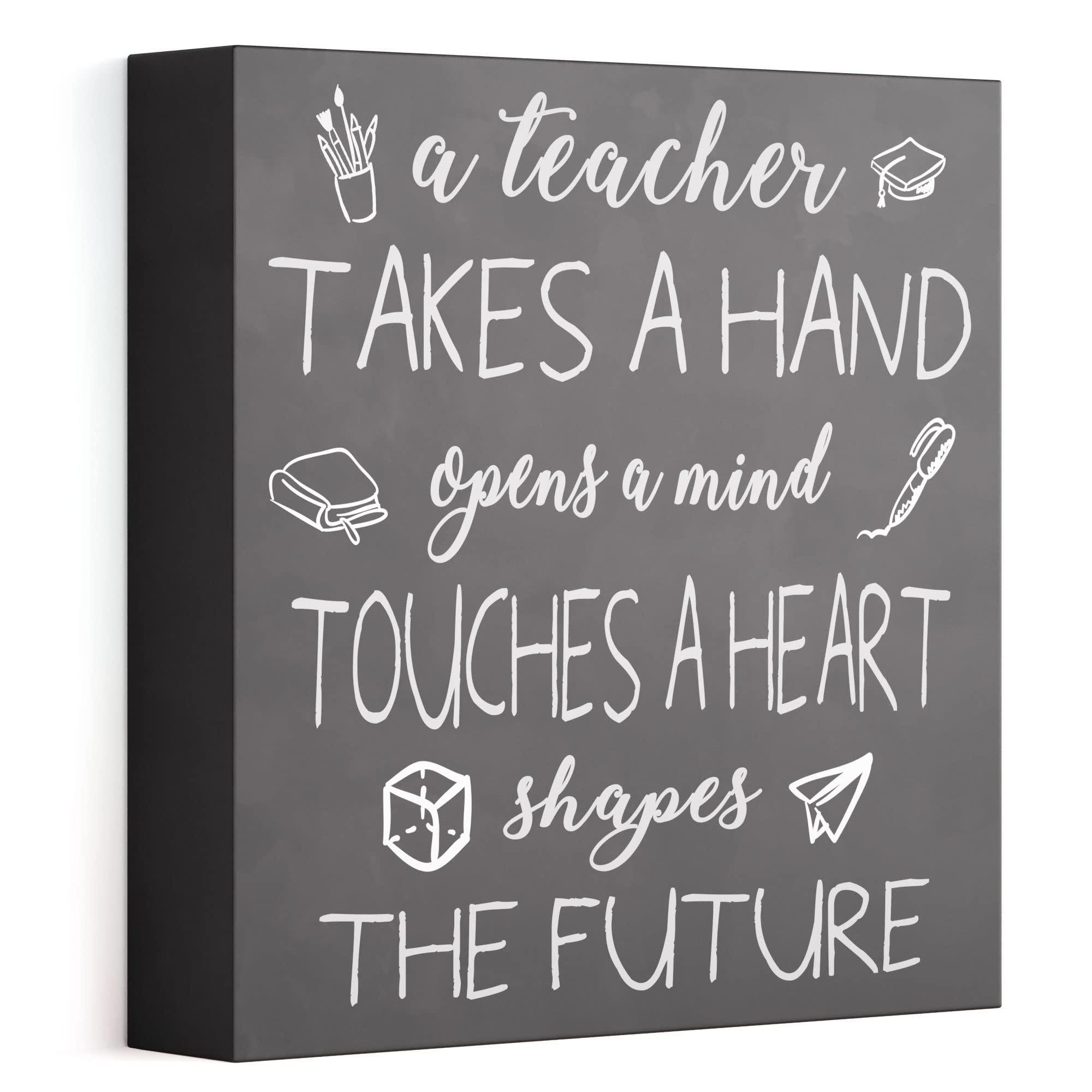 Barnyard Designs Wooden Box Sign - Motivational & Inspirational Office Desk Decor for Women - Perfect for Teacher Gifts, Home Office, Bathroom Shelf Décor & Workspace Motivation