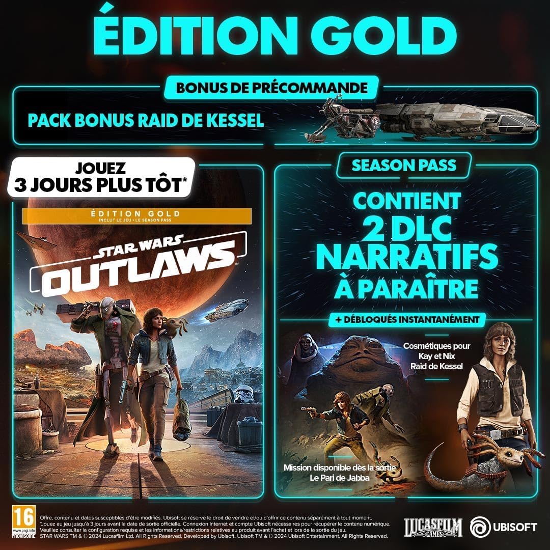 Star Wars Outlaws - Gold Edition | Xbox Series X|S Digital Download Code - Epic Sci-Fi Adventure Game for Fans | Perfect for Gaming Nights & Collector's Editions