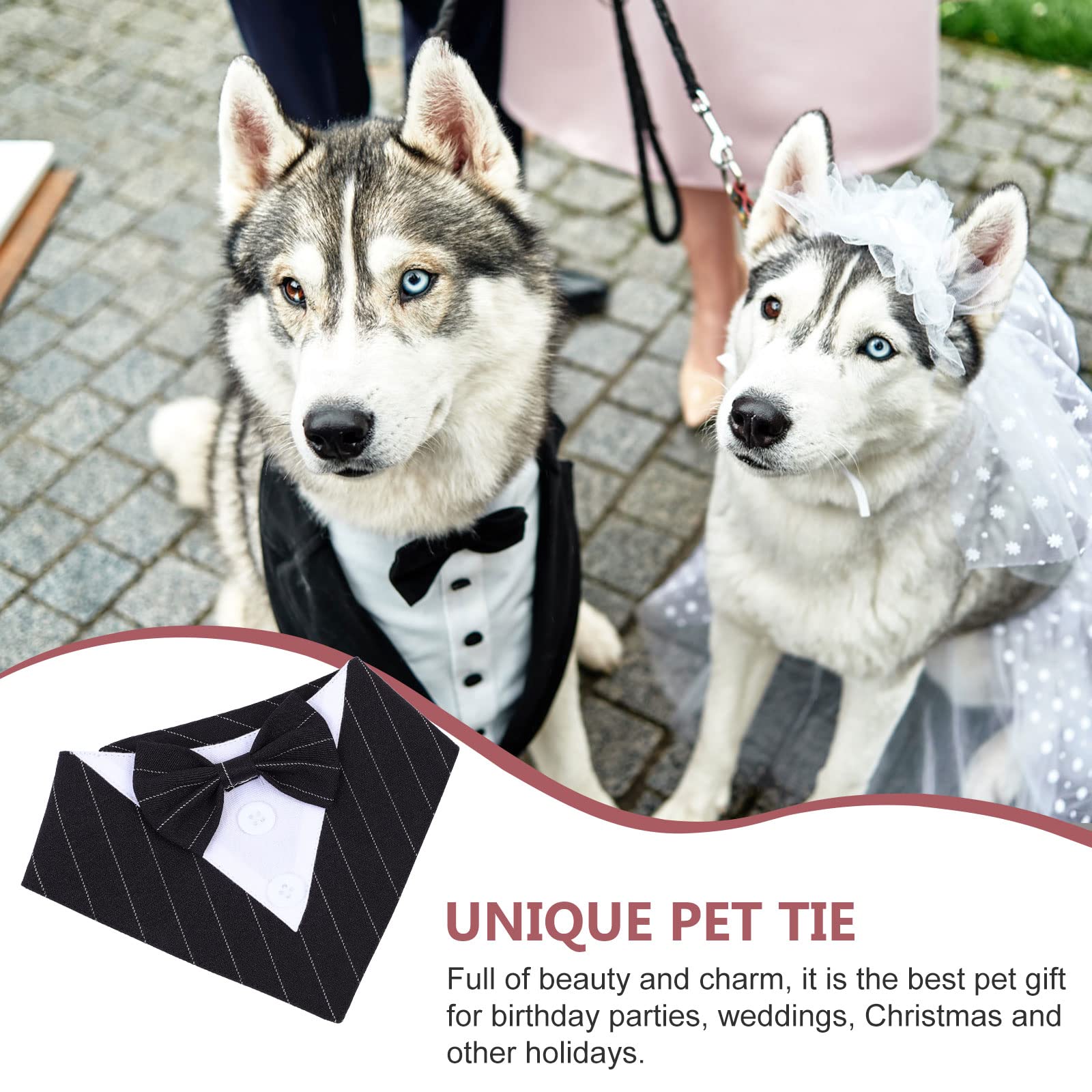 Stylish Dog Bow Tie Collar - Adjustable Puppy Wedding Attire & Tuxedo Neckwear for Formal Events, Photo Shoots & Special Occasions