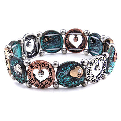 Inspirational Heart Bracelet for Women - Elegant Adjustable Love Charm Bangle, Perfect for Gifts, Anniversaries, and Daily Wear