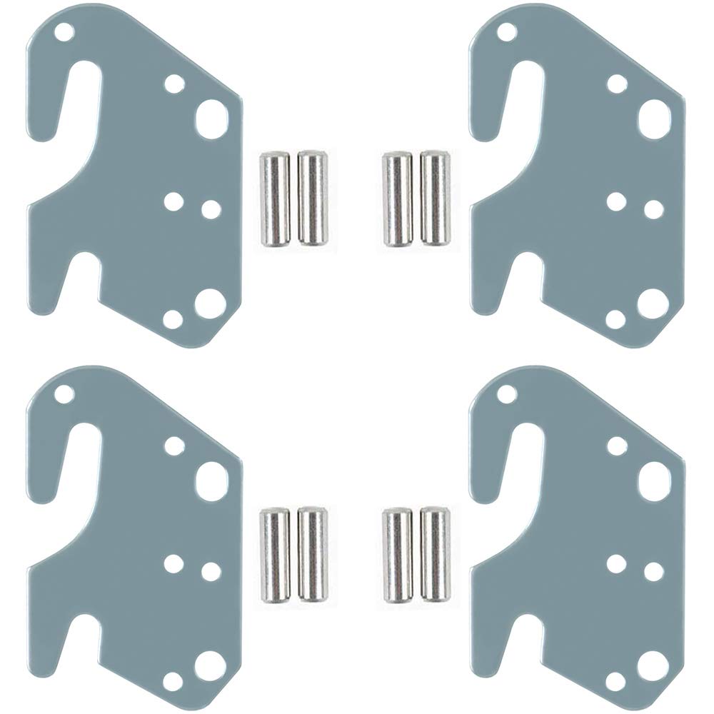 CAFORO Universal Wood Bed Rail Hook Plates - Set of 4 | Heavy Duty Bed Frame Brackets for Headboard & Footboard Replacement | Perfect for DIY Bed Construction & Furniture Repair