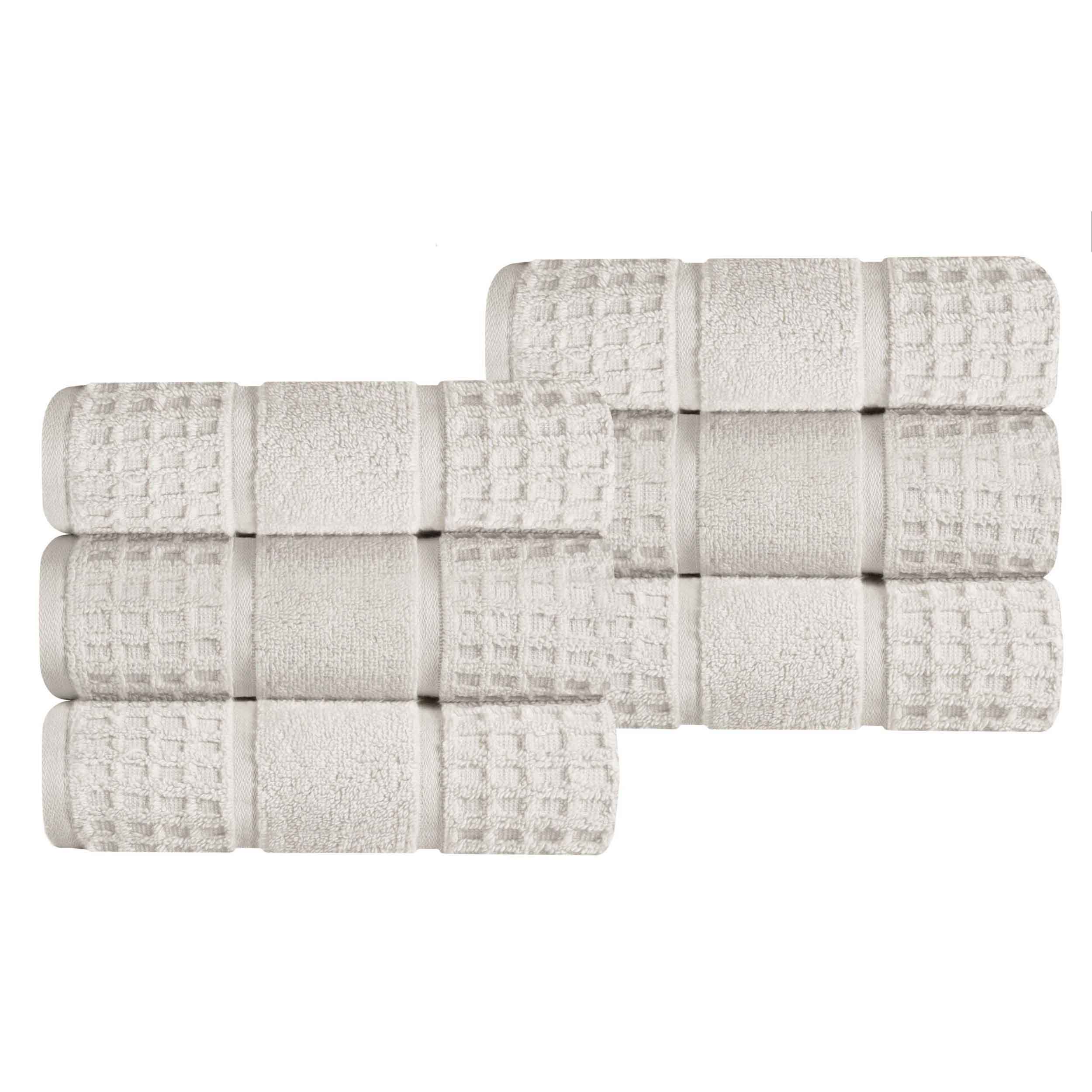 Premium 100% Zero Twist Cotton Waffle Honeycomb Hand Towels - Ultra Soft & Highly Absorbent - Set of 6 Bath Towels for Kitchen, Bathroom & Spa - Eco-Friendly & Quick-Drying