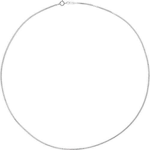 1.3mm Sterling Silver Diamond Cut Box Chain Necklace - 20