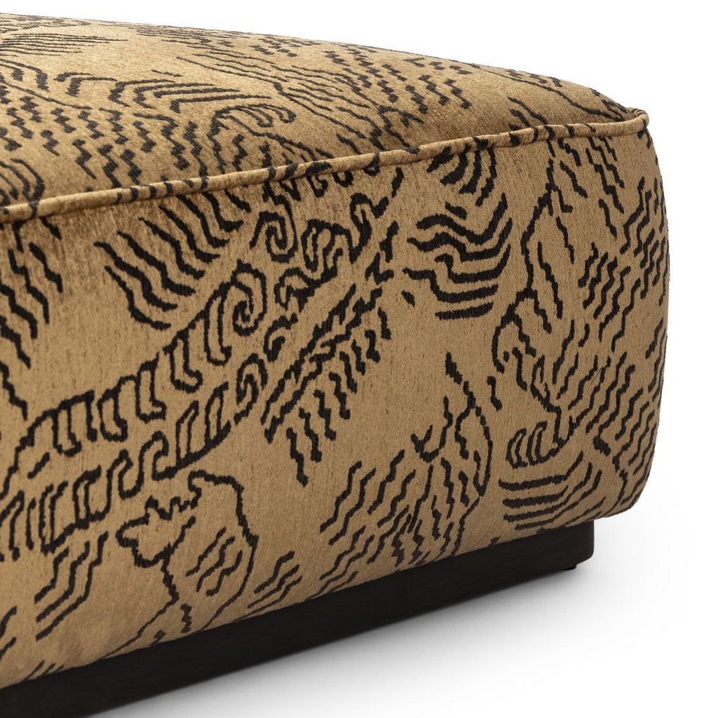 Sinclair Square Ottoman in Balkan Ochre - Modern Footrest & Stylish Living Room Accent for Home Decor