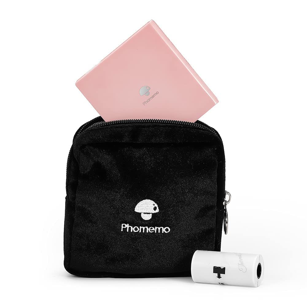 Phomemo M02 Portable Mini Pocket Printer with Bluetooth & Thermal Printing - Includes Travel Carry Bag for School, Office, and Travel Use