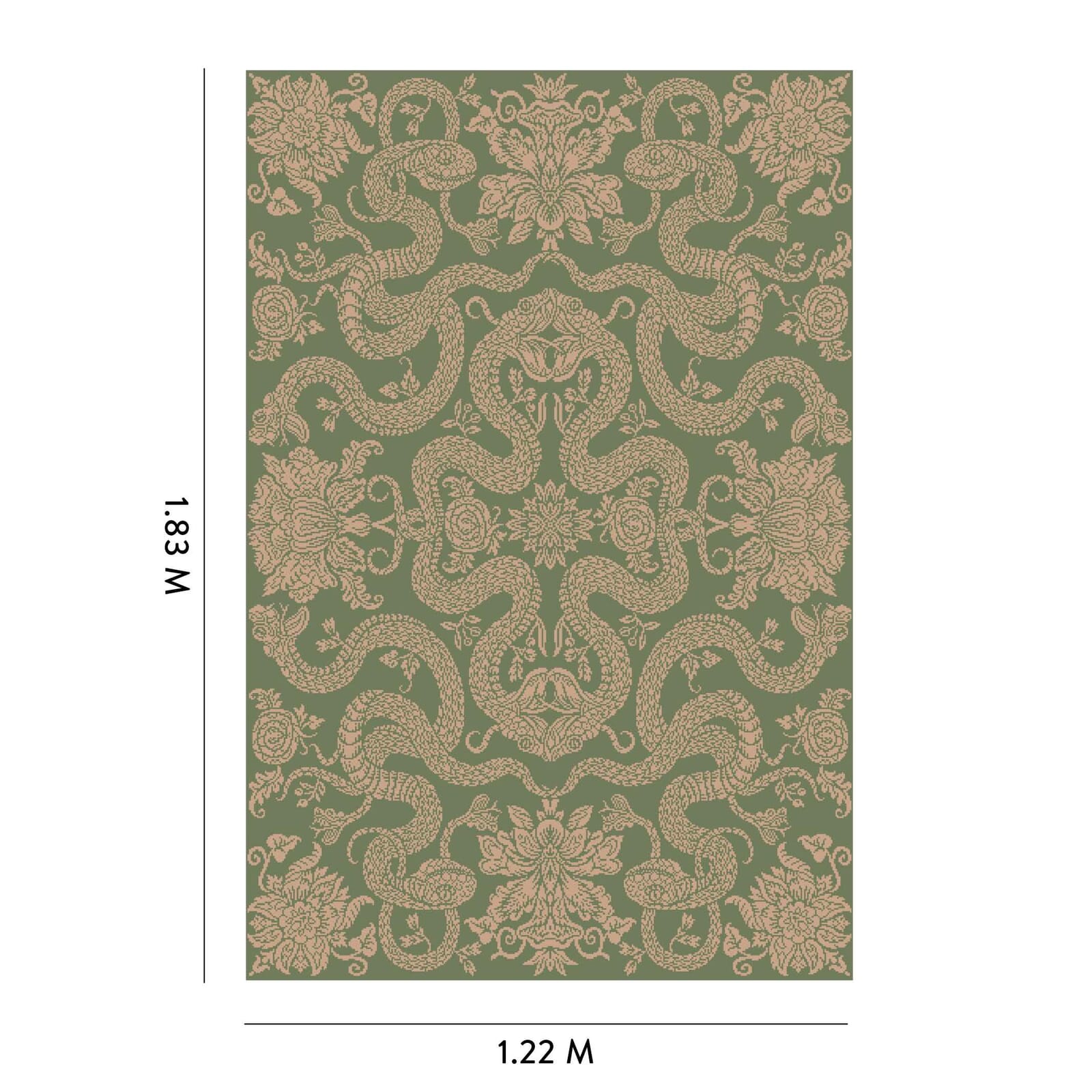 Premium ANACONDA Rug in Sage Green - Soft & Durable Indoor/Outdoor Floor Mat - Perfect for Living Room, Bedroom, or Patio Decor