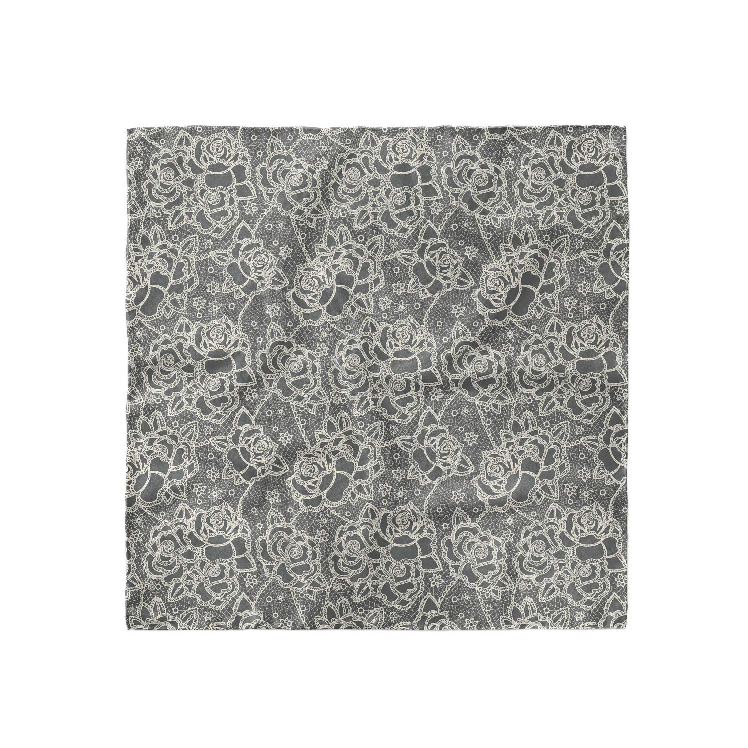 Ambesonne Vintage Headscarf for Women - Romantic Rose Floral Print Hijab Scarf - Perfect for Daily Wear, Church, Weddings & Special Occasions