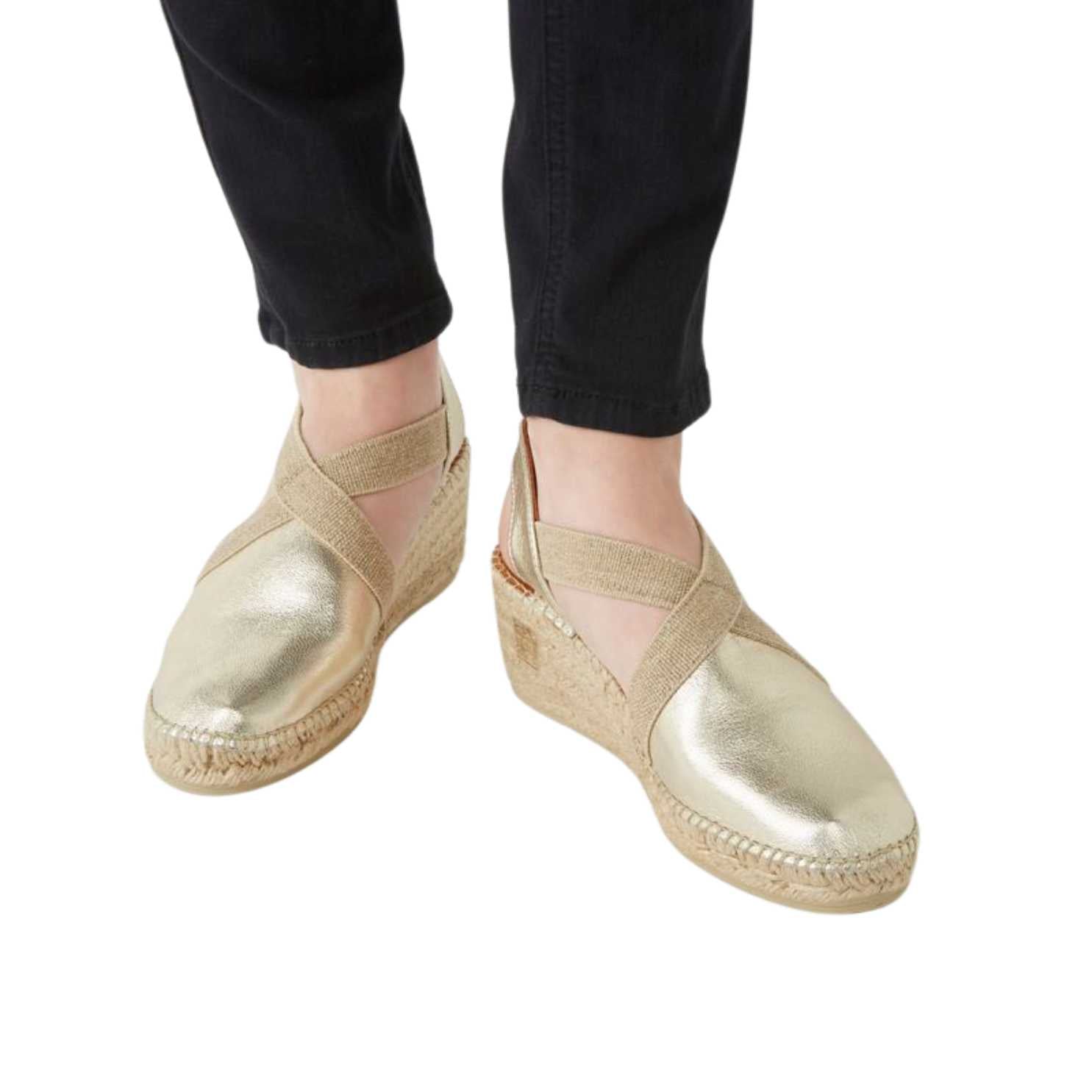 Women's Plain Leather Wedge Espadrilles - Comfortable Casual Summer Shoes for Beach, Vacation & Everyday Wear | Tossa