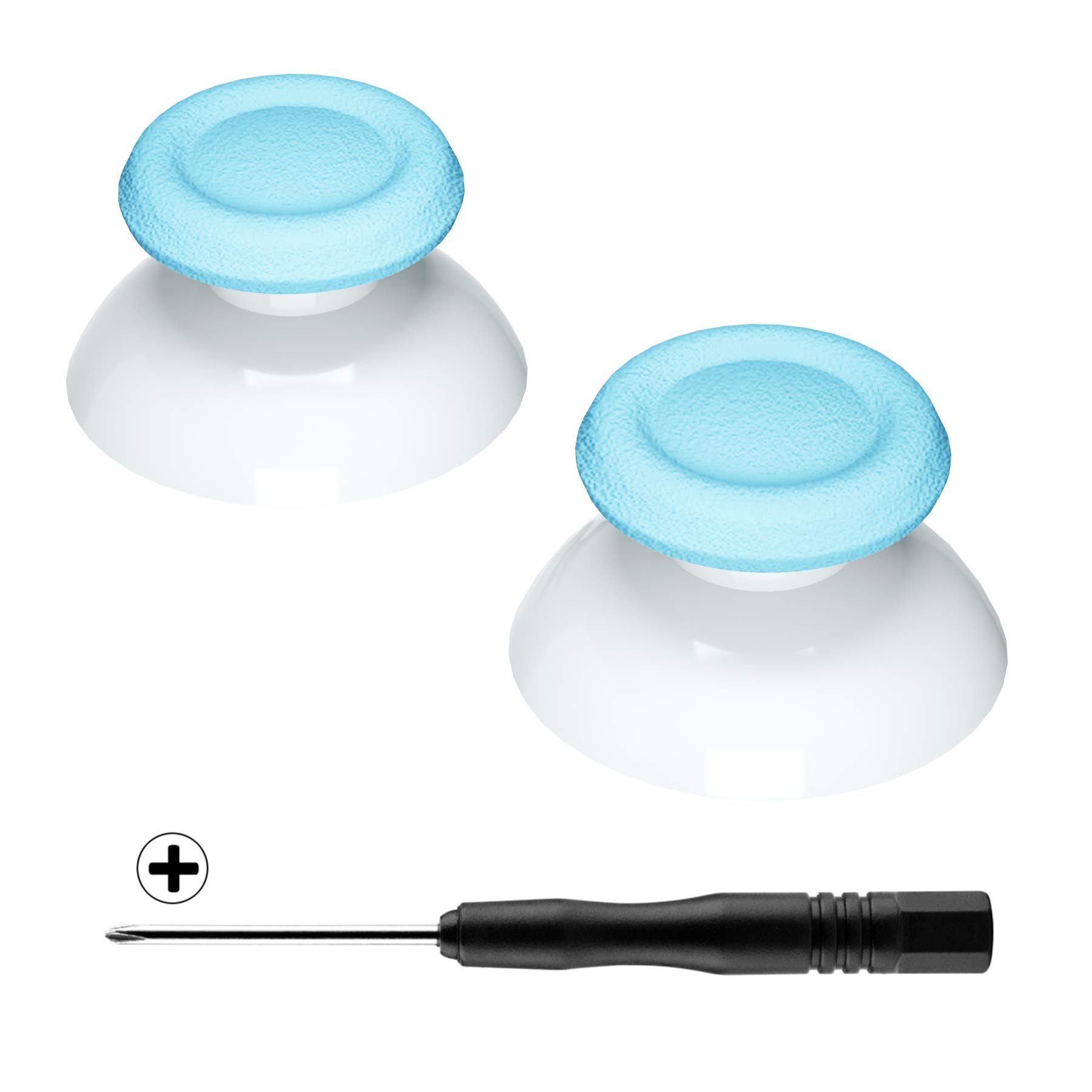 Blue & White PS5 Controller Thumbsticks - for PS4 Slim Pro Gaming