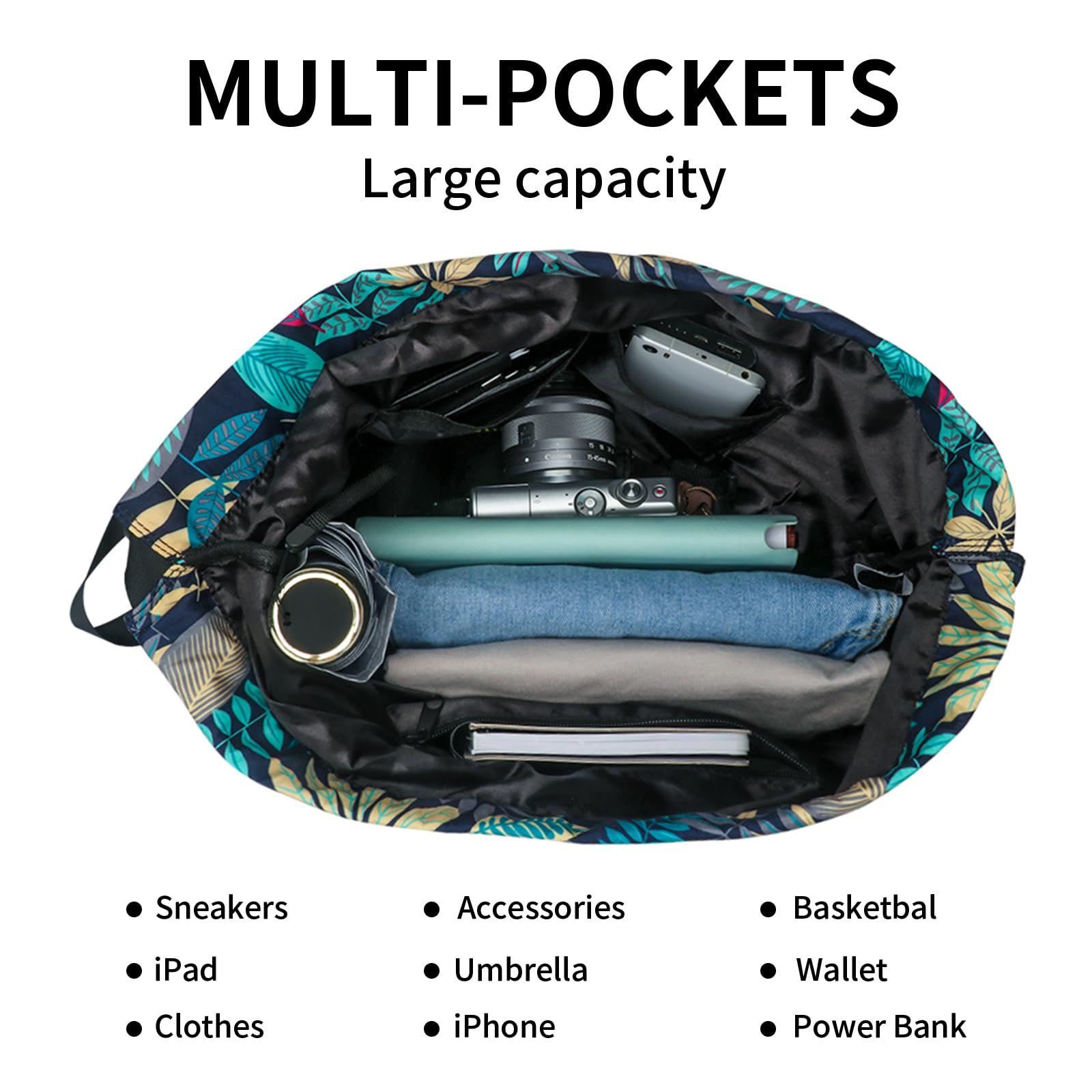 Waterproof Drawstring Sport Bag - Lightweight Sackpack Backpack for Men & Women - Perfect for Gym, Travel, Beach & Outdoor Activities
