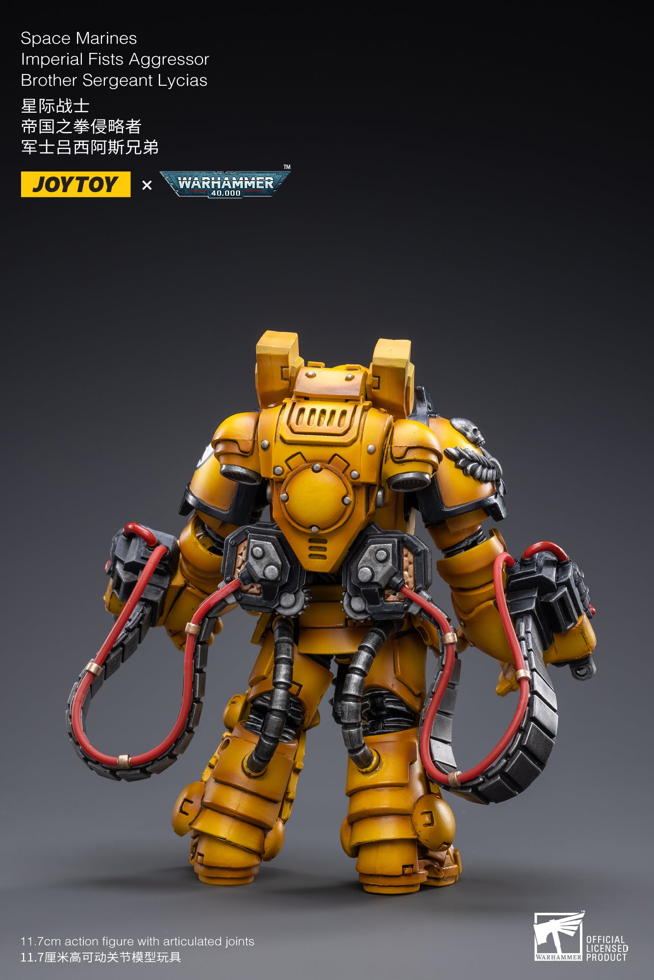 1/18 JOYTOY Warhammer 40K Action Figure Set - 4PCS Space Marines Imperial Fists Collectible Miniatures for Tabletop Gaming & Display