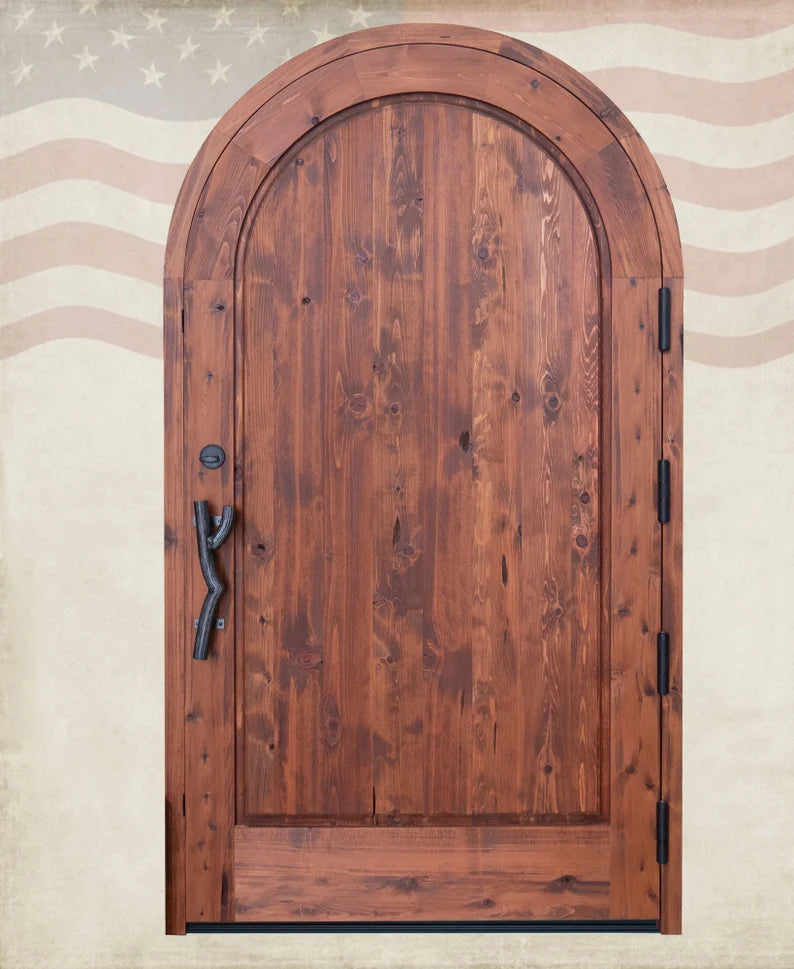 Hand Carved Tree of Life Sun Moon Wooden Door - Custom Made Interior & Exterior Solid Wood Entry Door for Home, Bedroom, Patio & Garden Decor