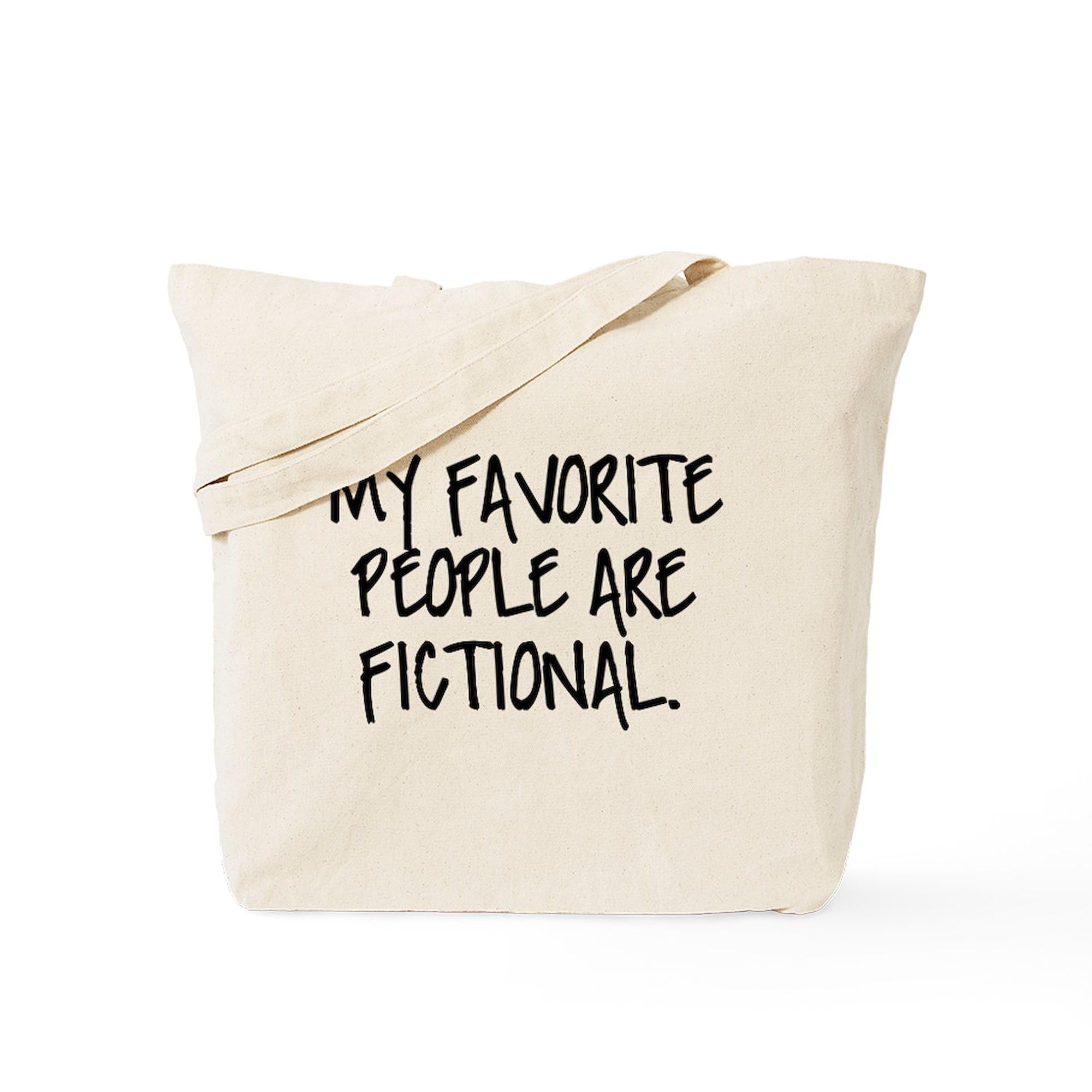 My Favorite People Are Fictional - Natural Canvas Reusable Tote Bag for Shopping, Books & Everyday Use | Eco-Friendly Cotton Grocery Bag for Book Lovers & Fiction Fans