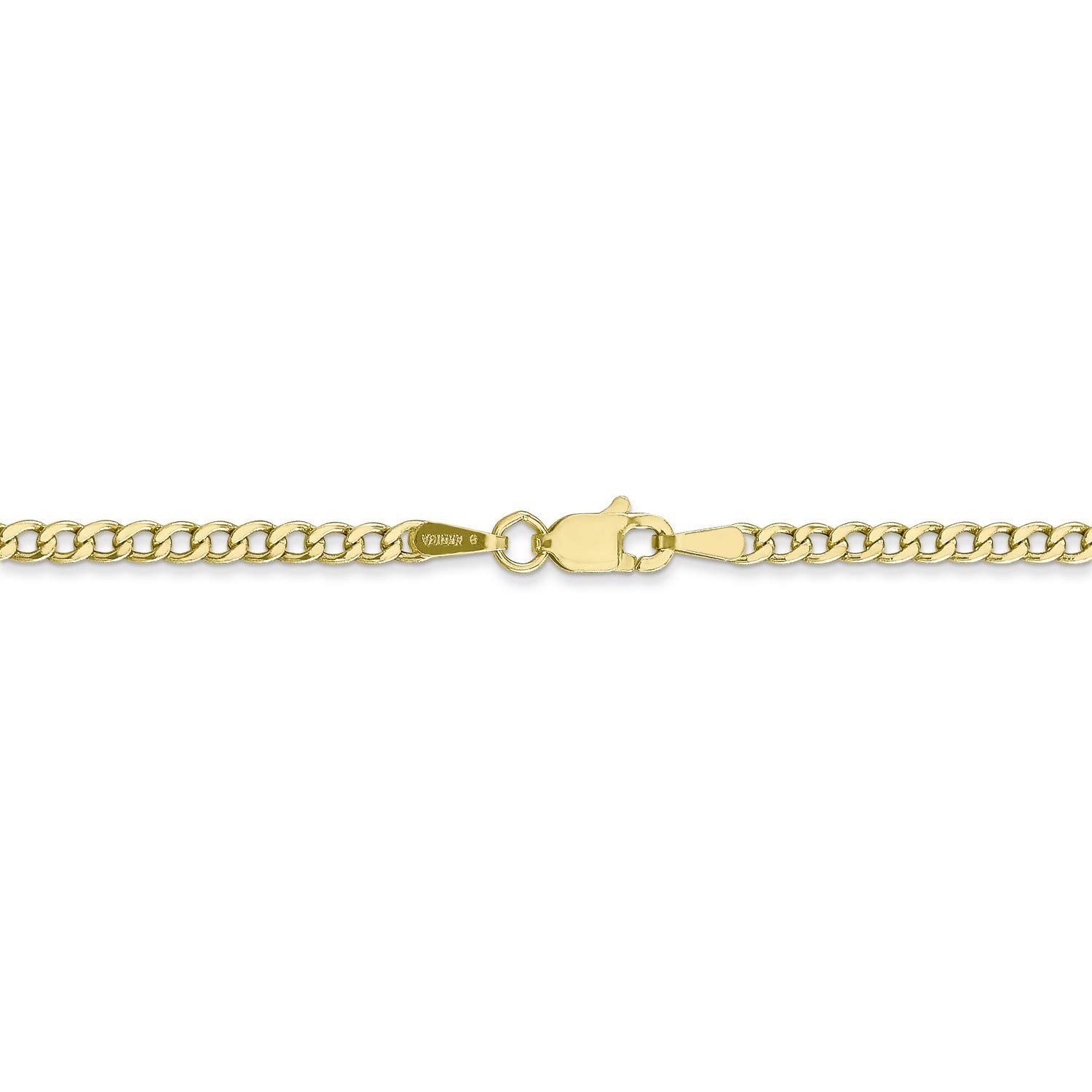 10K Yellow Gold Lightweight Curb Chain Necklace, Bracelet or Anklet - Dainty Jewelry for Women, Gift for Her, Everyday Wear & Special Occasions