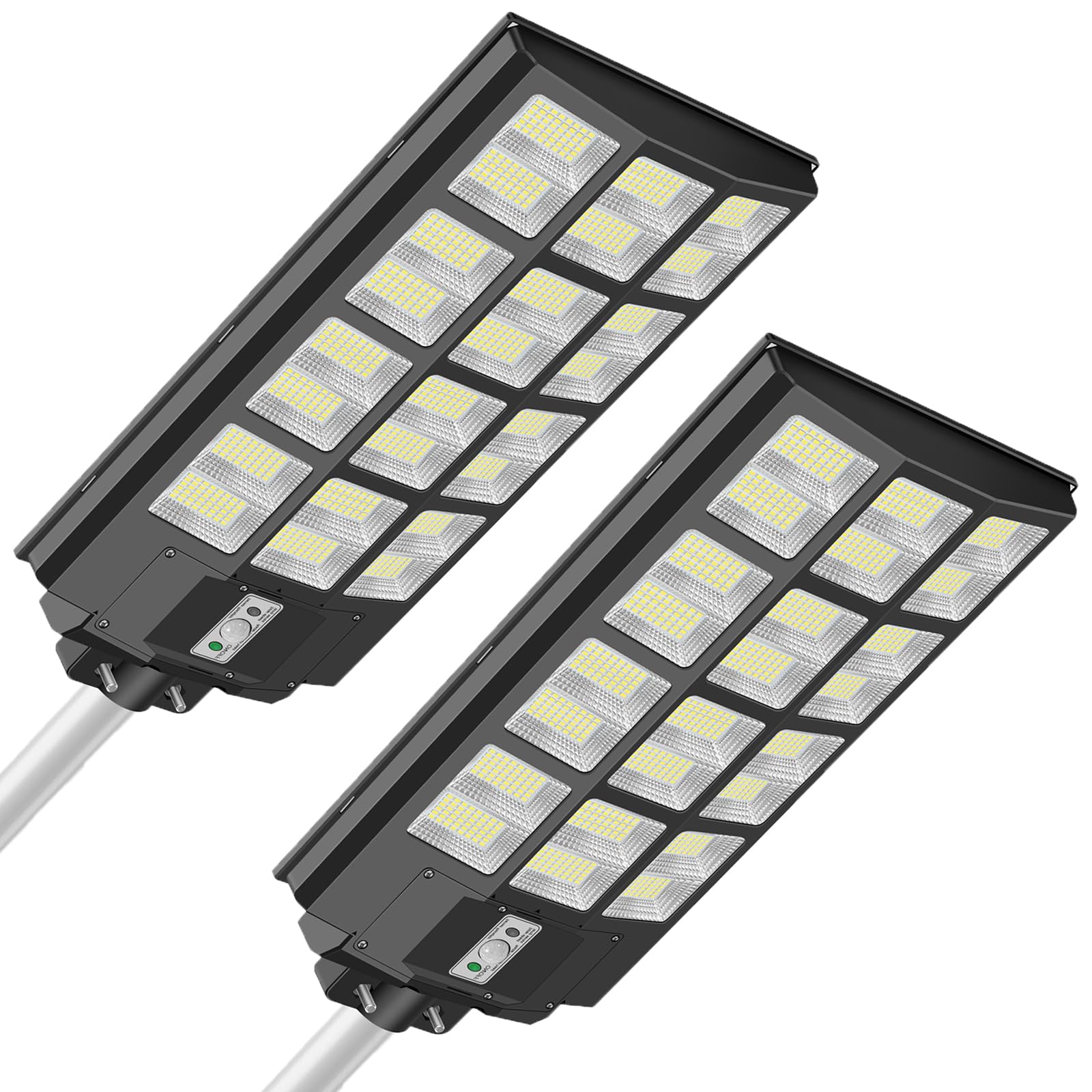 5000W LED Solar Street Light with Motion Sensor - 500000LM Super Bright IP66 Waterproof Security Flood Light - Dusk to Dawn Outdoor Solar Lights for Garden, Yard, Parking Lot (2PCS) - Ideal for Home Security, Pathway & Driveway Lighting