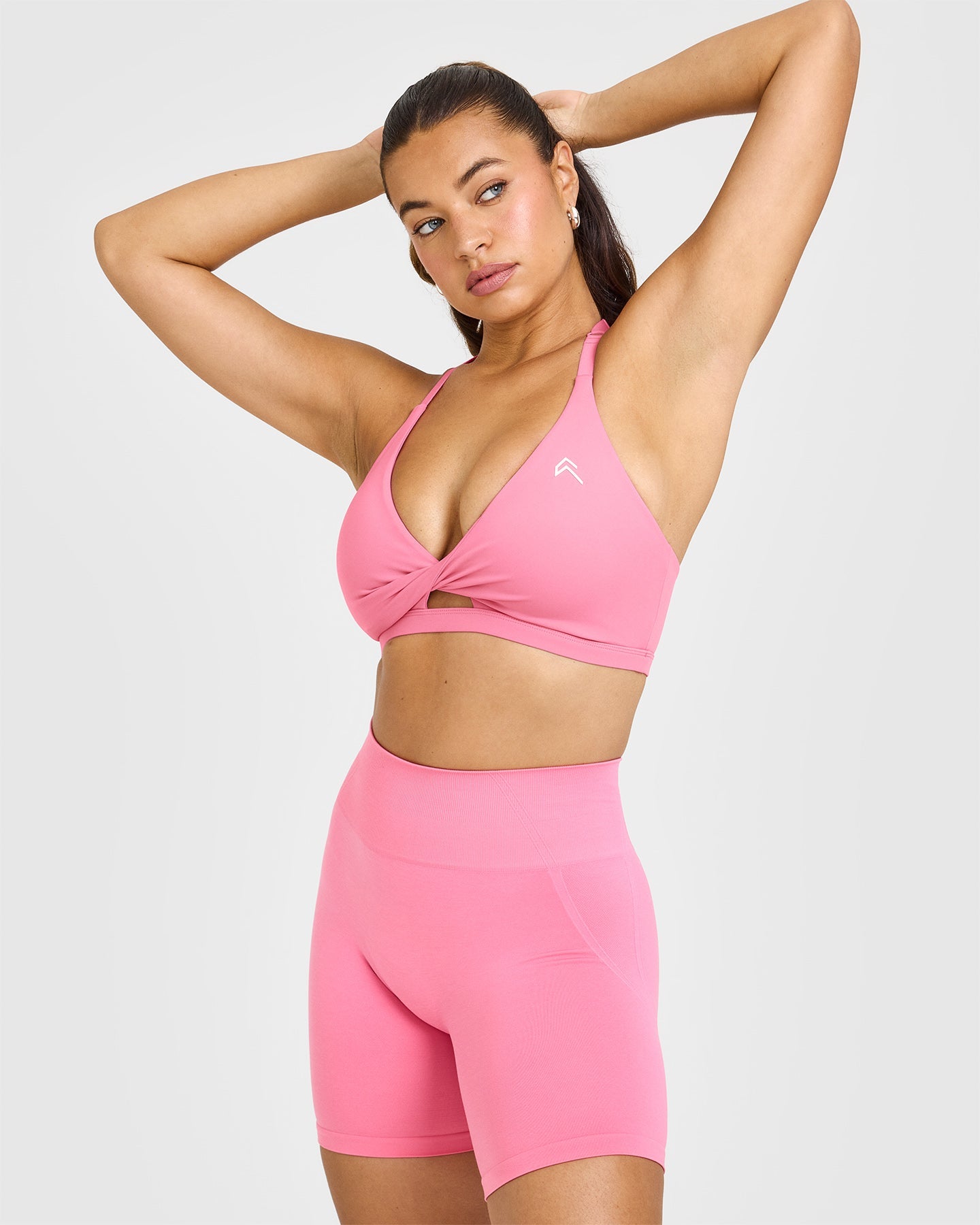High Support Unified Twist Sports Bra for Women - Peony Pink | Yoga, Running, Gym & Workout Comfort