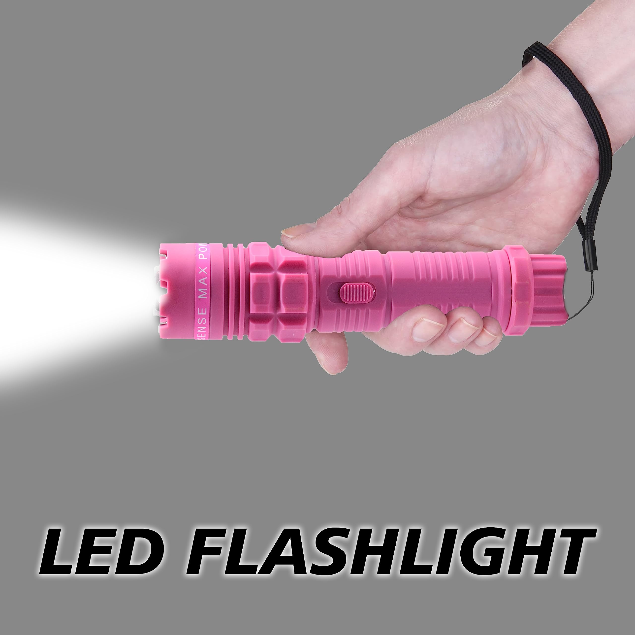 12-Pack Heavy Duty Police Grade Stun Gun with Bright LED Flashlight - 3 Modes, High Voltage Self Defense Weapon, Rechargeable - Perfect for Home Security, Night Patrol & Personal Protection