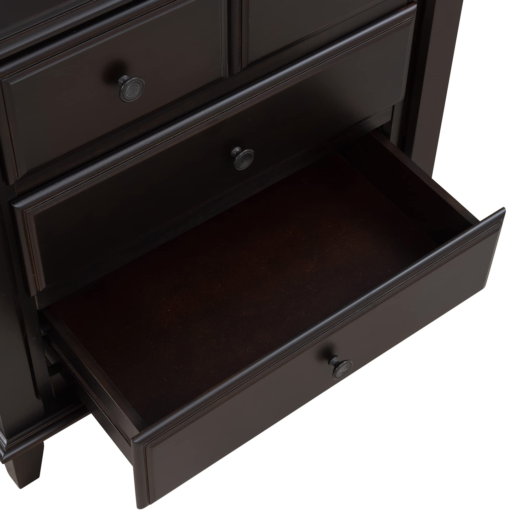 Modern Wooden Nightstand with 3 Drawers - Espresso Brown Bedside Table for Bedroom, Living Room | Compact Storage Solution for Small Spaces, Perfect for Holding Books, Lamps & Bedroom Essentials