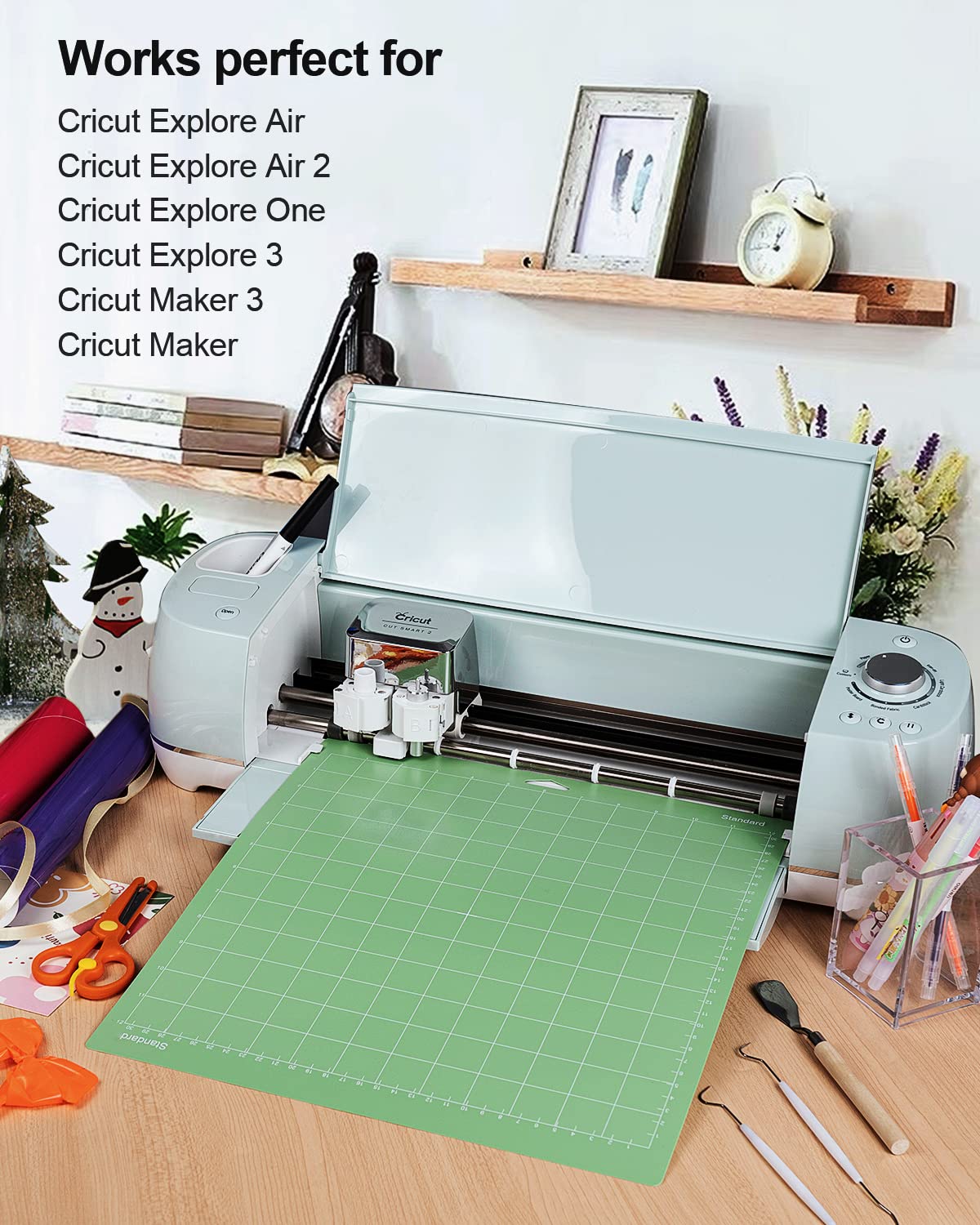 12x12 Cutting Mat 20 Pack for Cricut Maker 3/Maker/Explore 3/Air 2/Air/One - Standard Green Self-Healing Sticky Grip Cutting Pads - Replacement Accessories for Scrapbooking, Stamping & Crafting - Perfect for DIY Projects, Vinyl Cutting & Paper Crafts