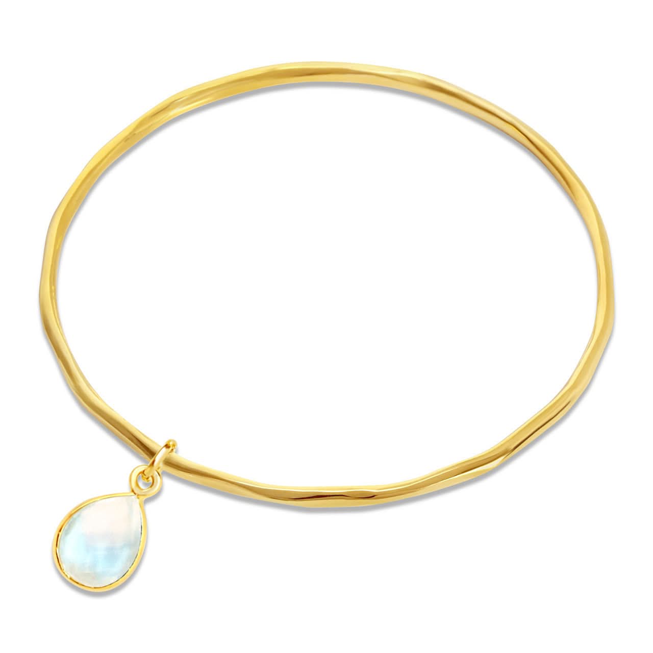 Moonstone Charm Bangle in Gold - June Birthstone Jewelry for Women | Perfect Gift for Birthday, Anniversary & Special Occasions