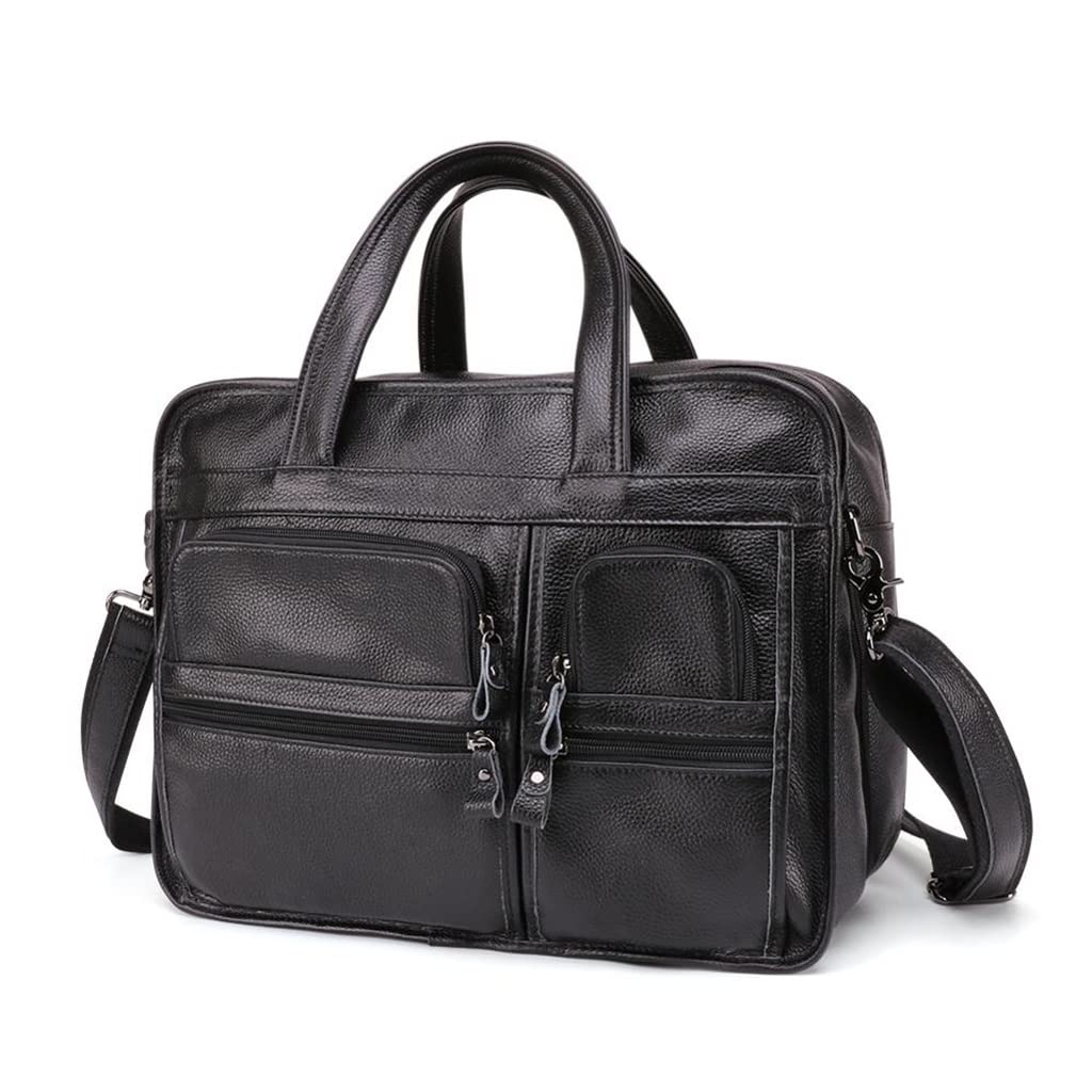 Large Men's Messenger Bag - Stylish & Functional Office & Travel Shoulder Bag for 14 Inch Laptops (Black) - Perfect for Business Professionals & Commuters