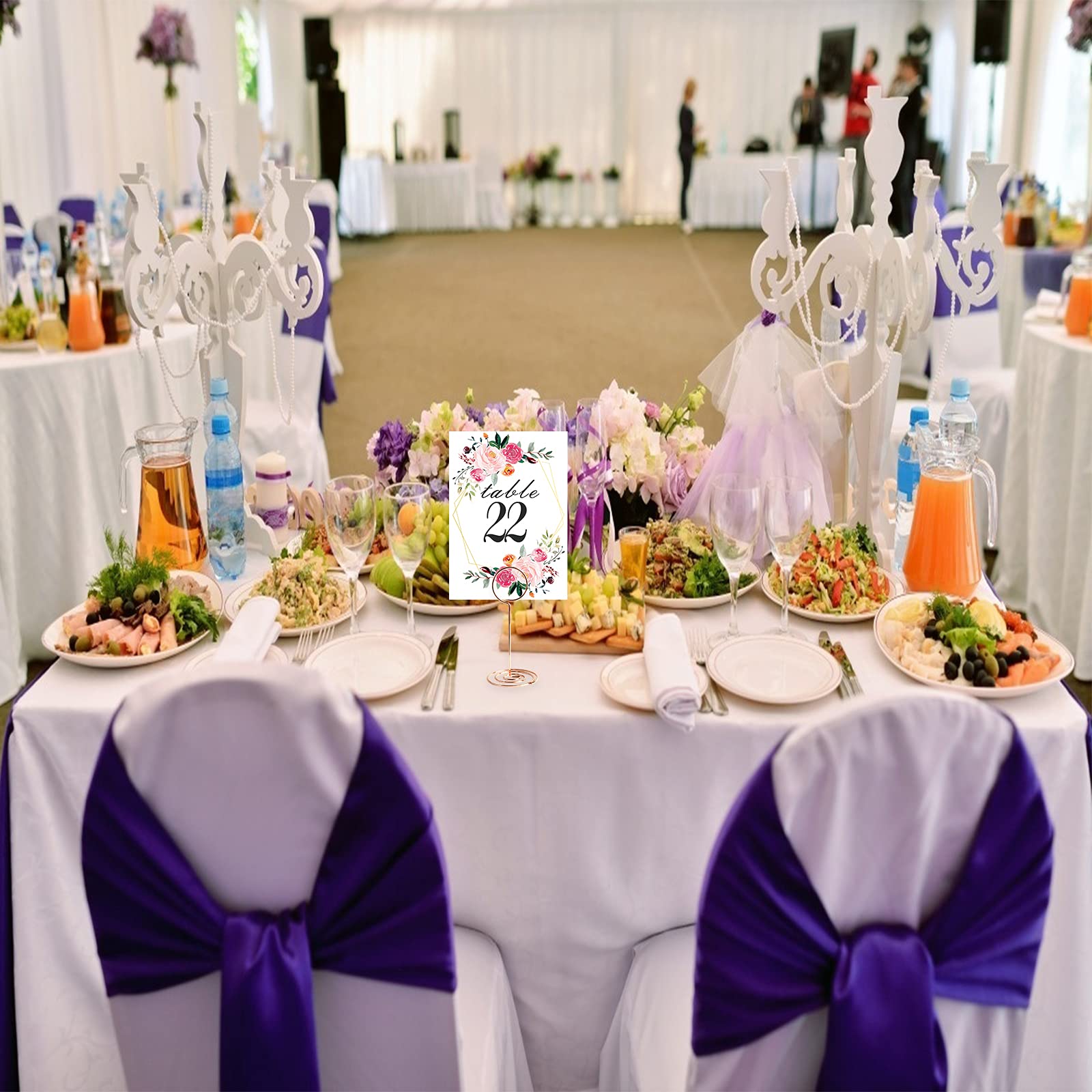 Floral Table Number Cards 1-26 | Geometric Wedding Table Numbers - Double Sided 4x6 Cardstock for Receptions, Parties & Baby Showers | Perfect for Wedding Decor, Special Events & Table Setting Arrangements