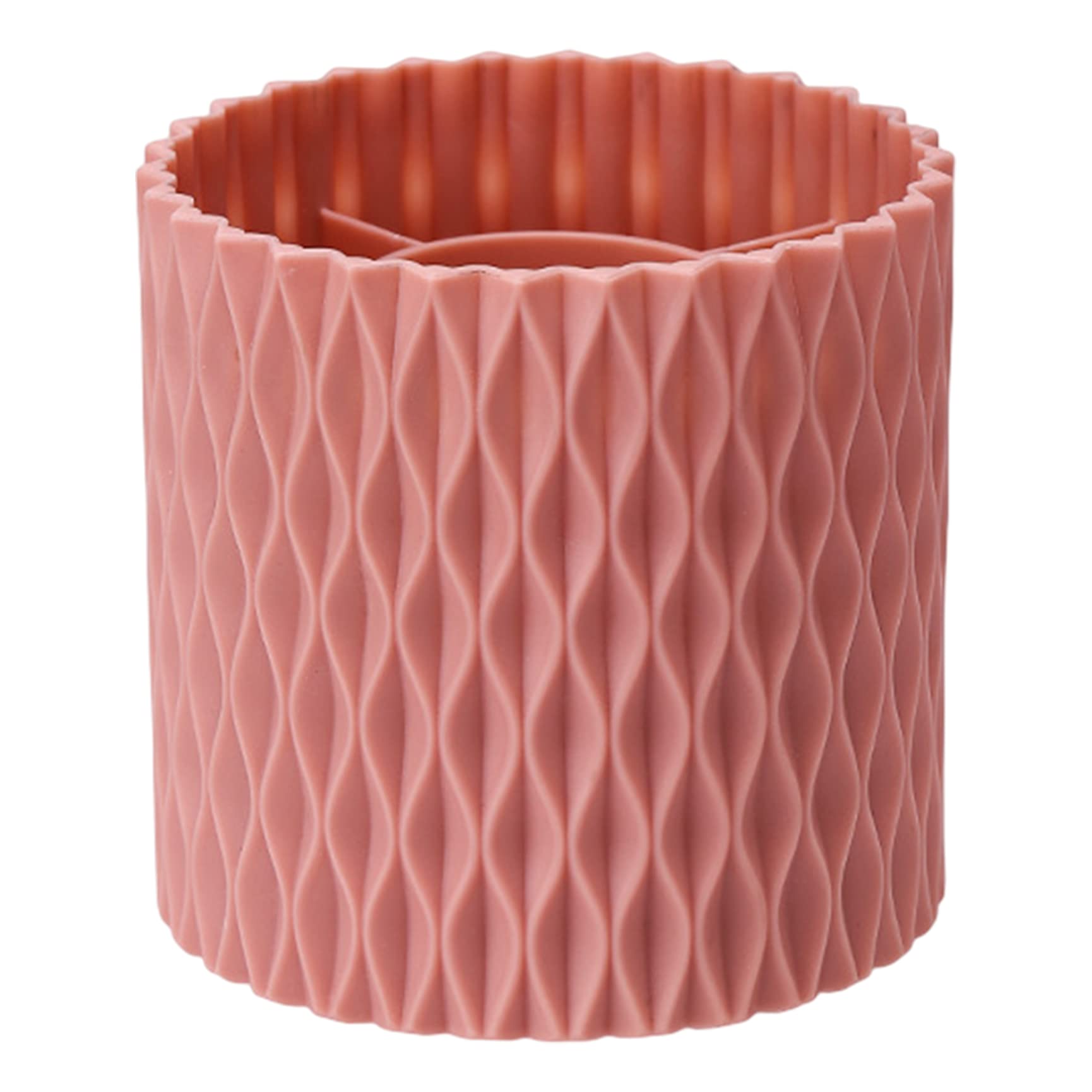 360° Rotating Makeup Brush Holder - Large Capacity Cosmetic Organizer with Rotating Base, Pink Vanity Desk Organizer for Brushes, Pens & Beauty Tools | Perfect for Makeup Vanity, Bathroom Counter & Office Desk Organization
