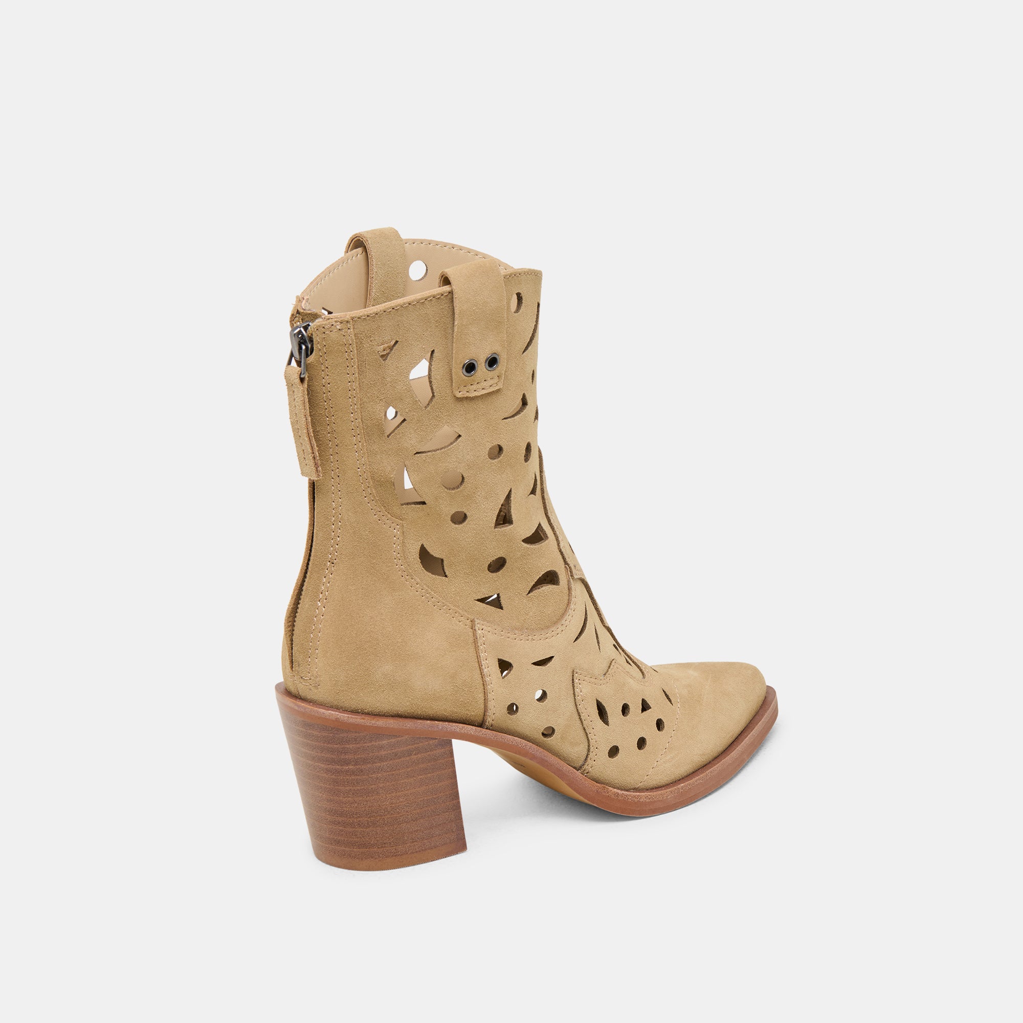ZENOBI Women's DK Taupe Suede Booties - Comfortable Ankle Boots for Fall & Winter Fashion, Casual Outfits, and Office Wear