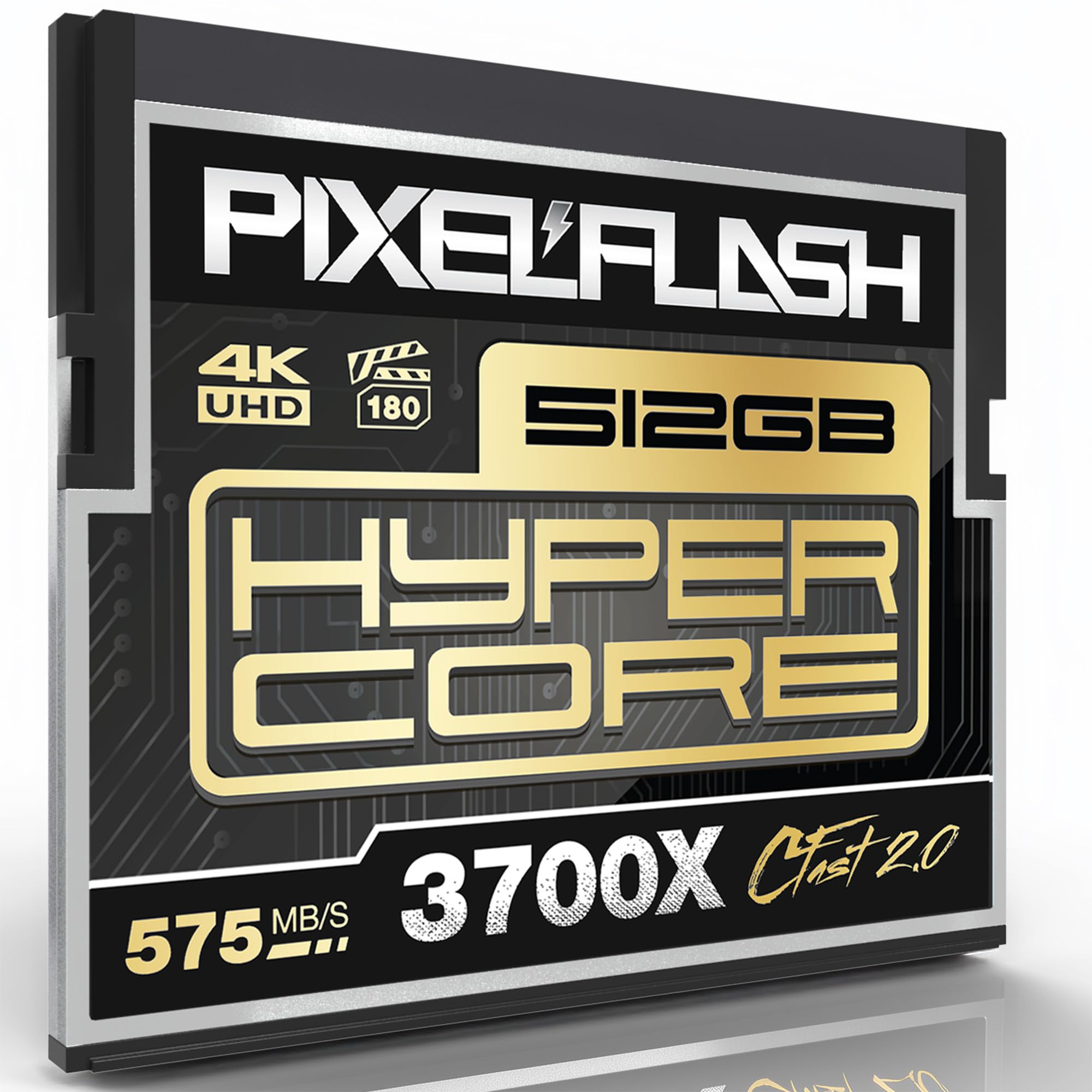 PixelFlash 512GB CFast 2.0 Memory Card - 3600X Speed, 575MB/s Read, VPG180 Certified for DSLR & Cinematic Cameras - Professional Photography & 4K Video Recording - Lab Tested 2025 Model