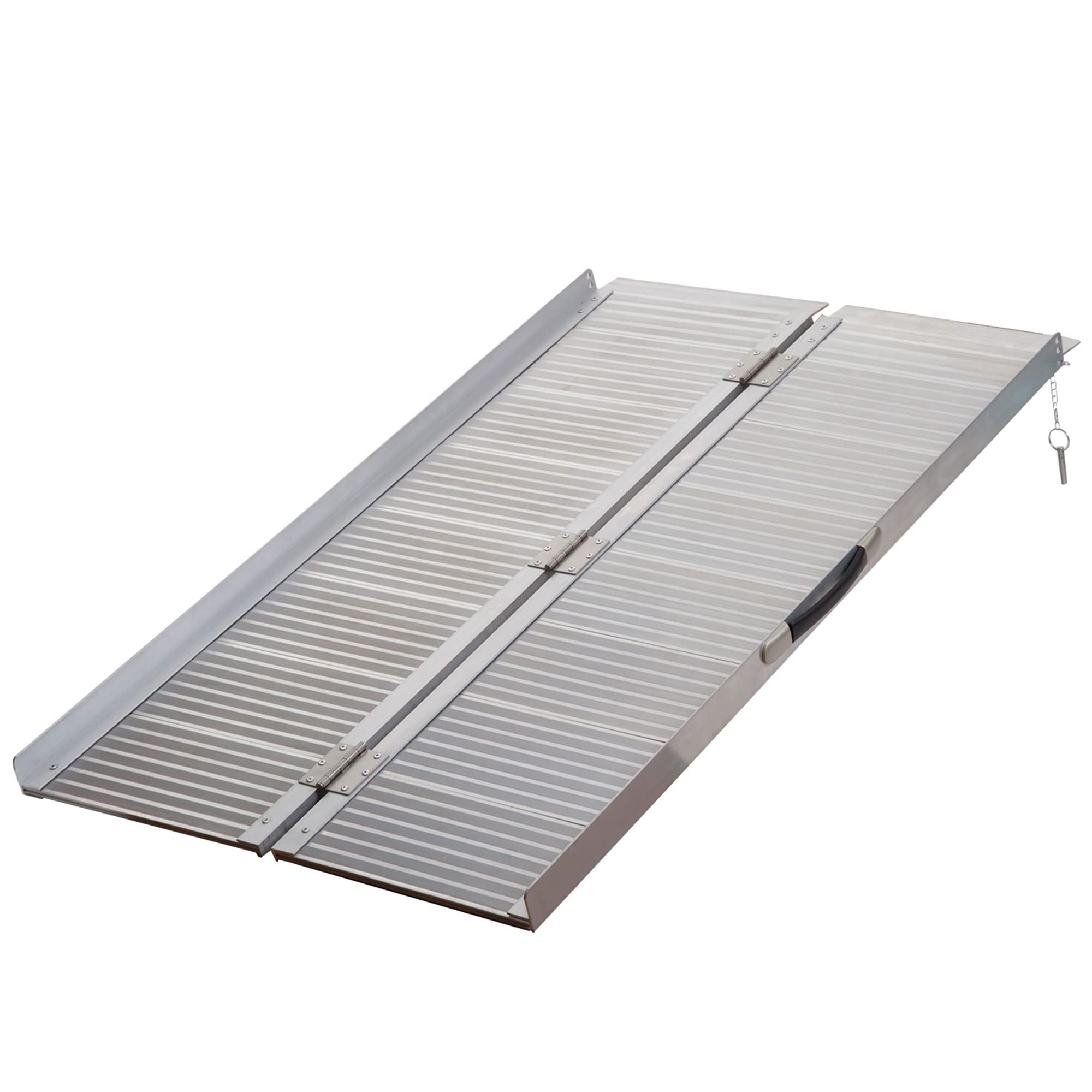 HOMCOM 4ft Folding Aluminum Wheelchair Ramp - Lightweight Portable Scooter Mobility Ramp for Wheelchairs, Walkers & Power Chairs - Perfect for Home, Travel & Vehicle Access