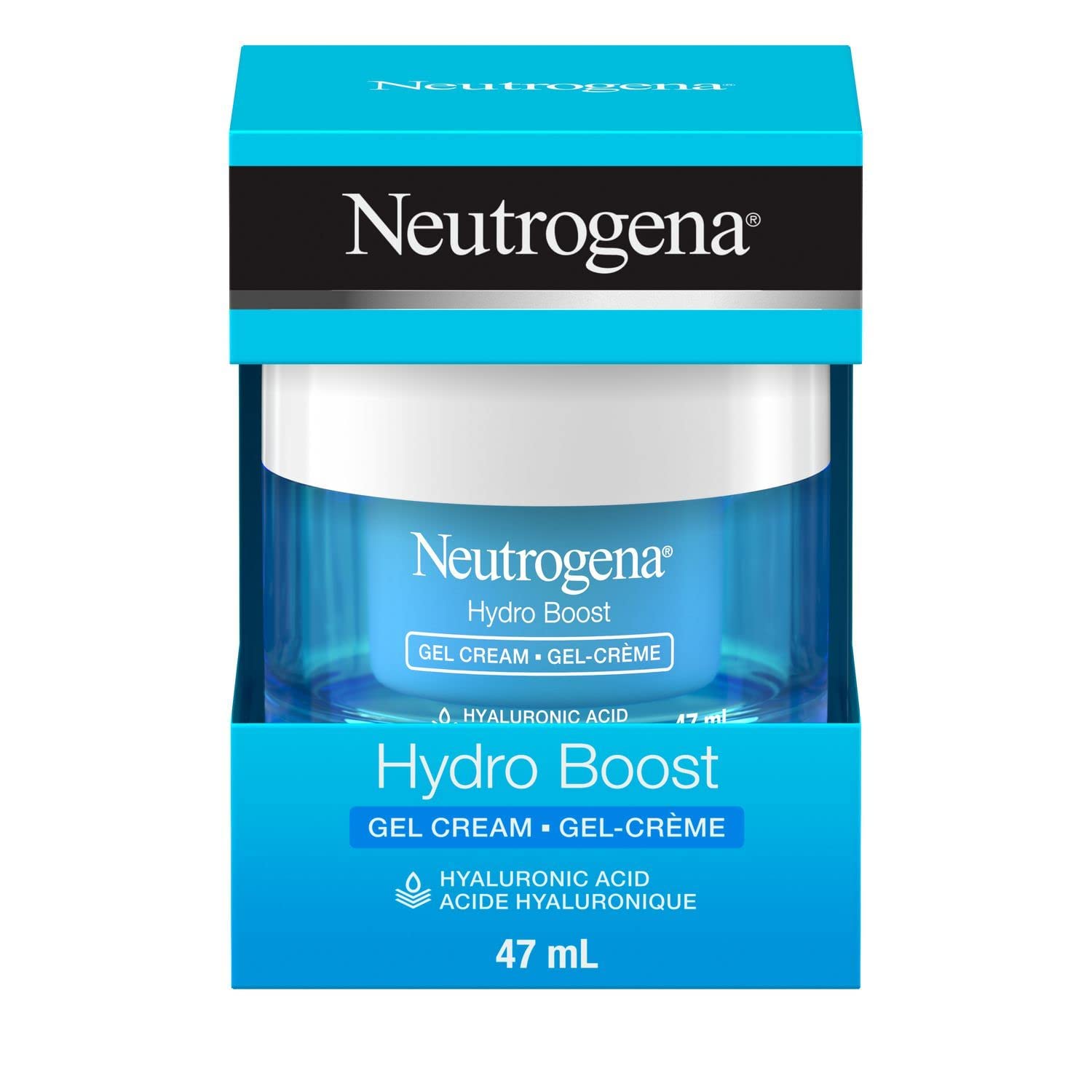 Neutrogena Hydro Boost Hyaluronic Acid Face Moisturizer - Oil-Free, Non-Comedogenic Water Gel Lotion for Dry Skin (47mL) | Hydrating Daily Skincare for Men & Women | Perfect for Night Routine & Under Makeup