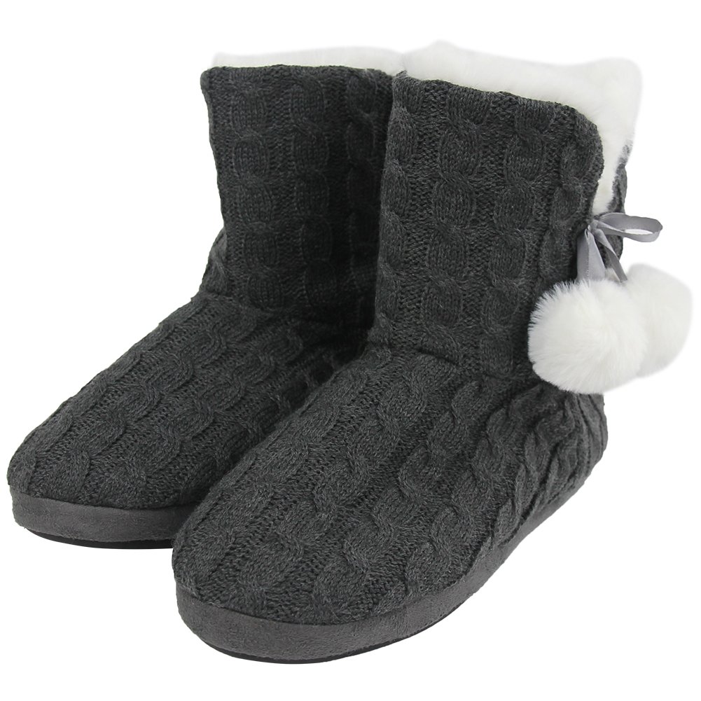 Women's Soft Fleece Plush Indoor House Slippers - Warm Cozy Booties for Winter Comfort | Perfect for Lounging at Home, Relaxing by the Fireplace & Cold Weather Wear