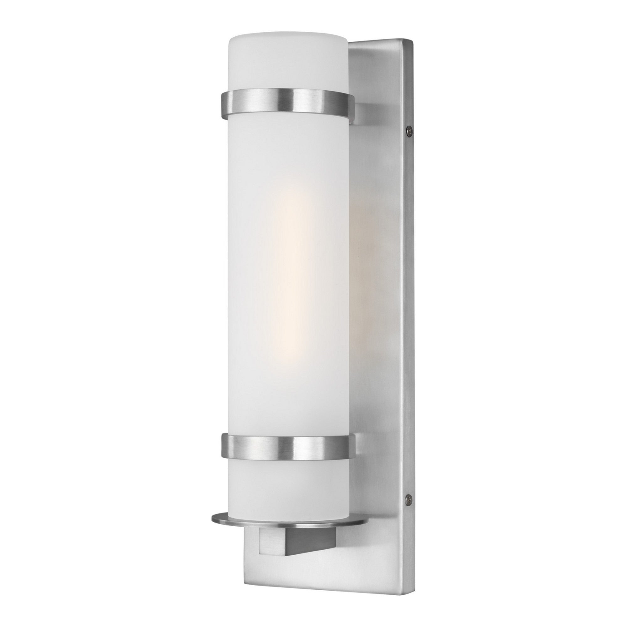 Alban 14 Inch Cylindrical Outdoor Wall Sconce - Aluminum Finish - Weatherproof Exterior Lighting for Porch, Patio, and Garden Decor