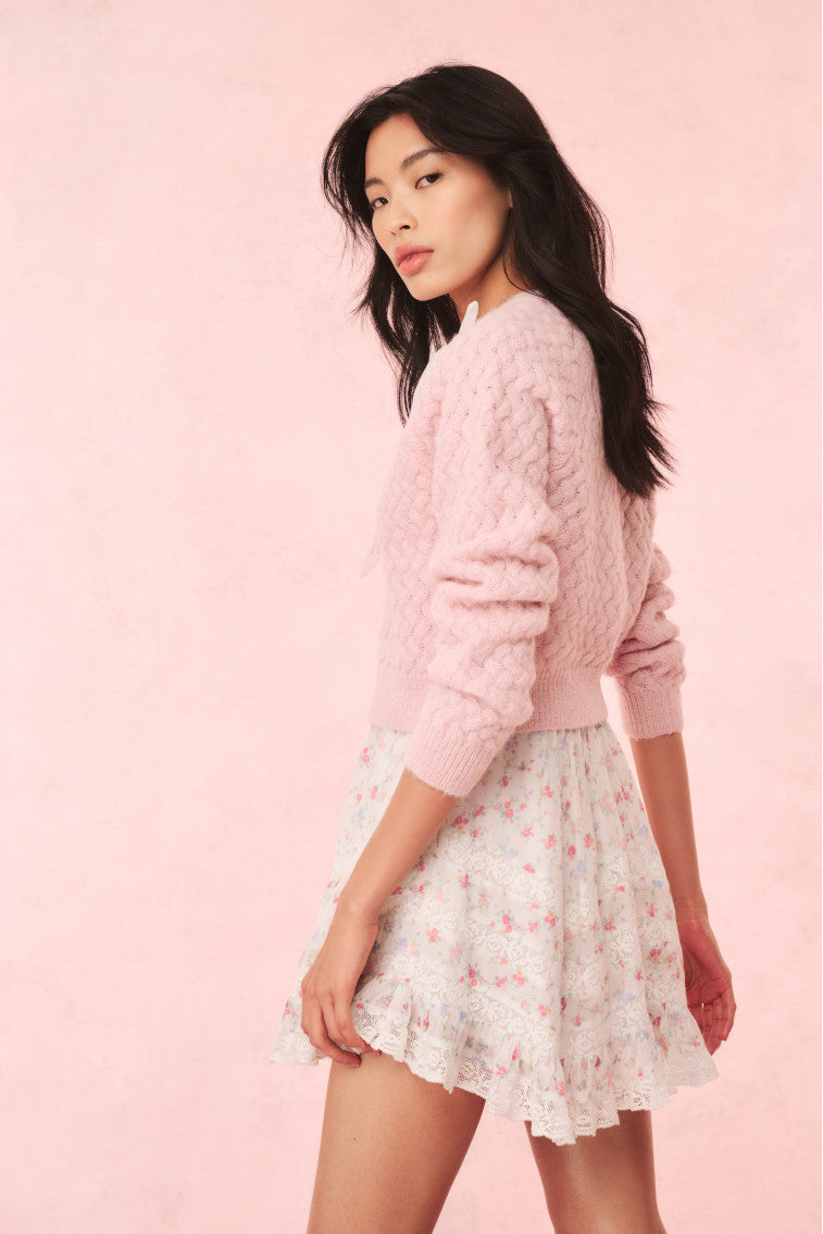 Elegant Cupid Bow Cardigan for Women - Soft Knit Open Front Sweater - Perfect for Valentine's Day, Date Nights & Romantic Outfits
