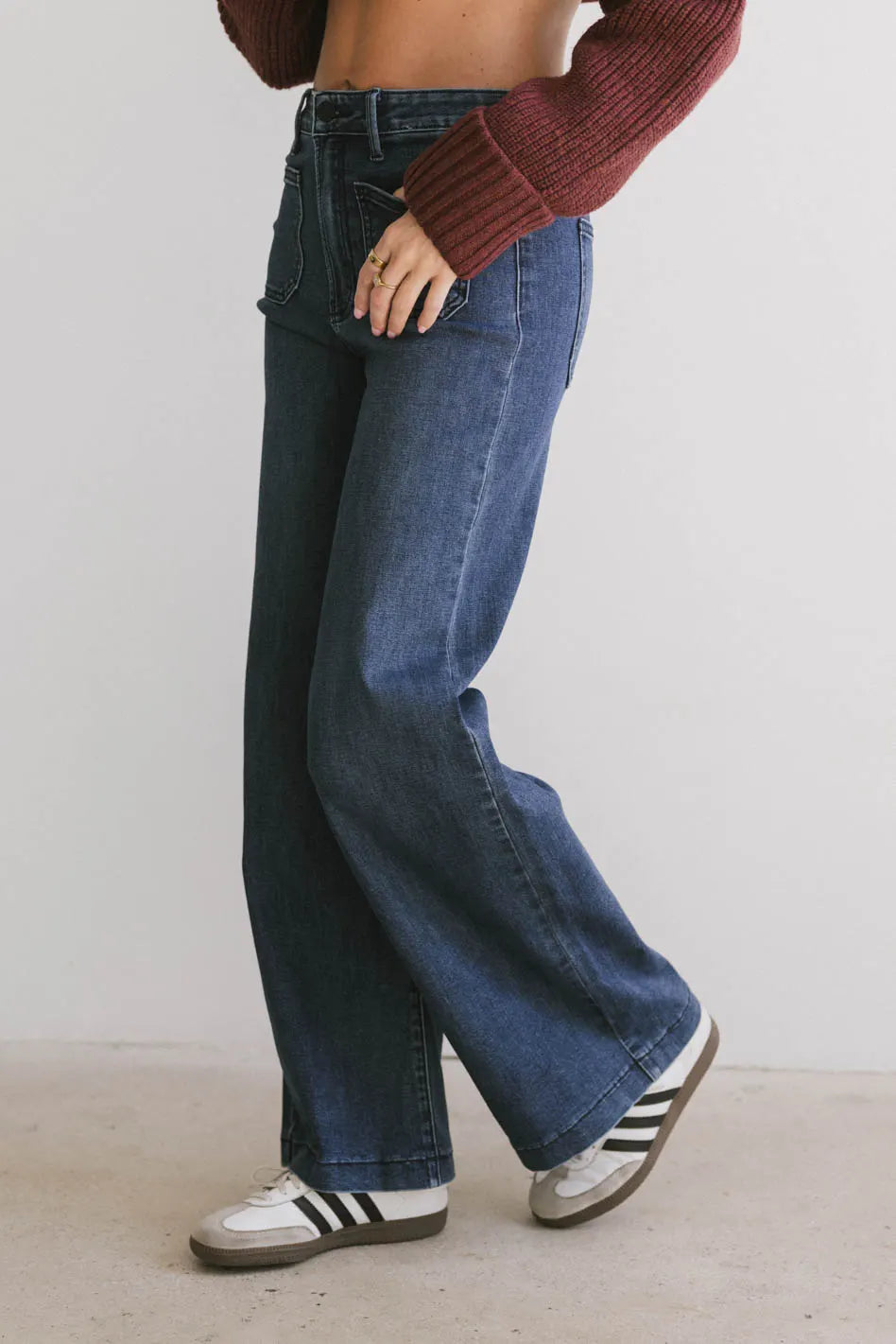 Natasha High Waist Wide Leg Jeans for Women - Stretchy Comfort Denim Pants - Trendy Casual & Office Wear - FINAL SALE