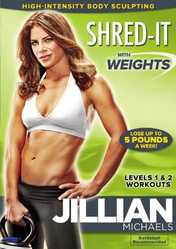 Jillian Michaels Shred-It With Weights - Full Body Workout DVD for Weight Loss & Toning | Home Fitness Exercise for Women & Men | Perfect for Gym, Home or Office Workouts