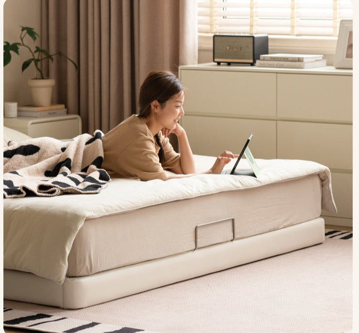 Organic Leather Art Floor Bed - Handcrafted Eco-Friendly Mattress for Adults & Kids - Perfect for Minimalist, Boho & Montessori Bedrooms