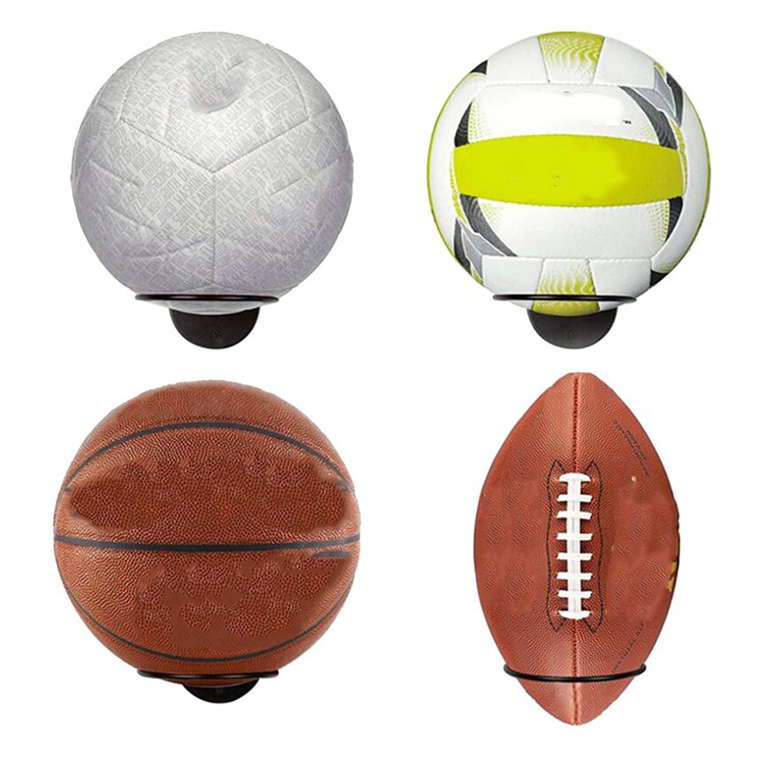 Universal Metal Basketball Wall Mount - Storage for Basketball, Soccer, Volleyball & Fitness Balls - Perfect for Home & Gym Use