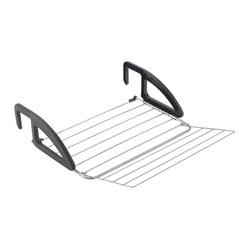 Bries Folding Clothes Drying Rack for Balcony & Radiator - Silver Metal Space-Saving Laundry Dryer | Perfect for Apartments, Small Spaces & Travel Use